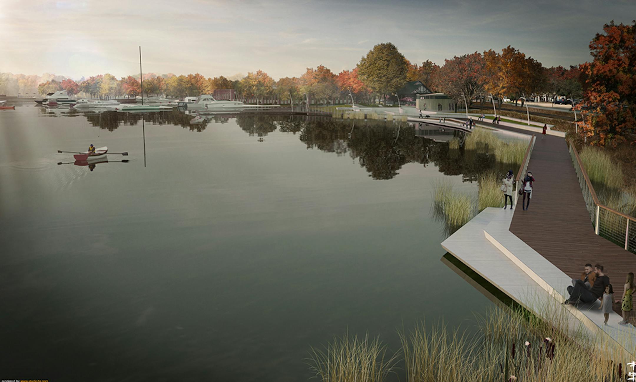 Rendering from Civitas, a Denver-based landscape architecture and urban design firm, of the proposed new lake walk on Lake Minnetonka in Wayzata.