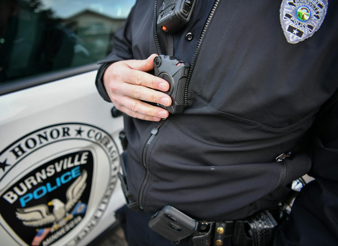 Burnsville Police Sgt. Chris Wicklund turned his his body camera off after completing a call. ] GLEN STUBBE &#x2022; glen.stubbe@startribune.com Thursday, February 16, 2017