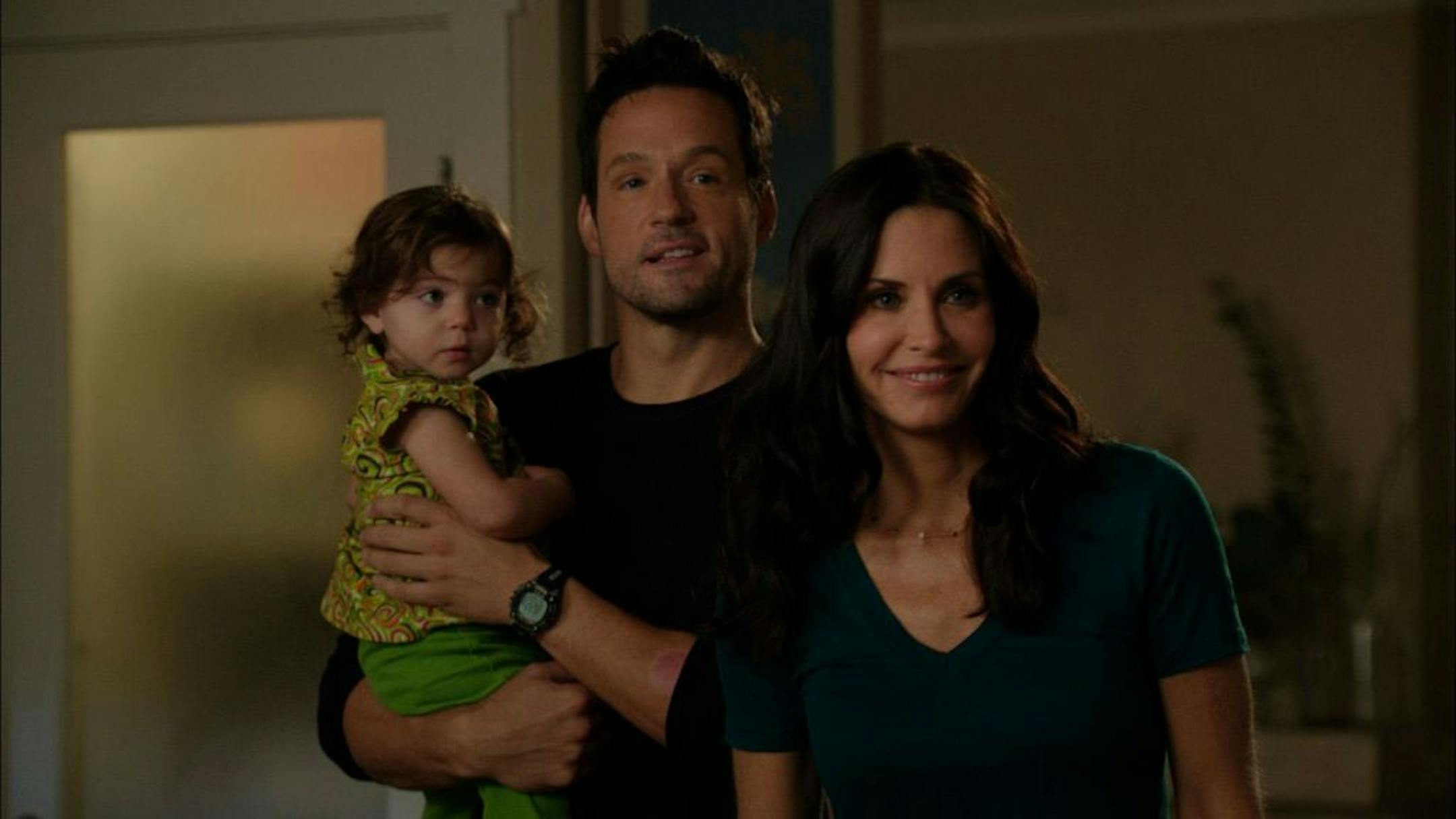 A scene from "Cougar Town," featuring baby Tampa wearing an outfit from Uber Baby Lifestyles, an Edina-based label (uberbabylifestyles.com).