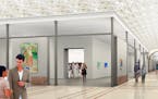An artist's rendition of new gallery space envisioned by the Minnesota Museum of American Art in the Cass Gilbert-designed arcade of the Endicott Buil