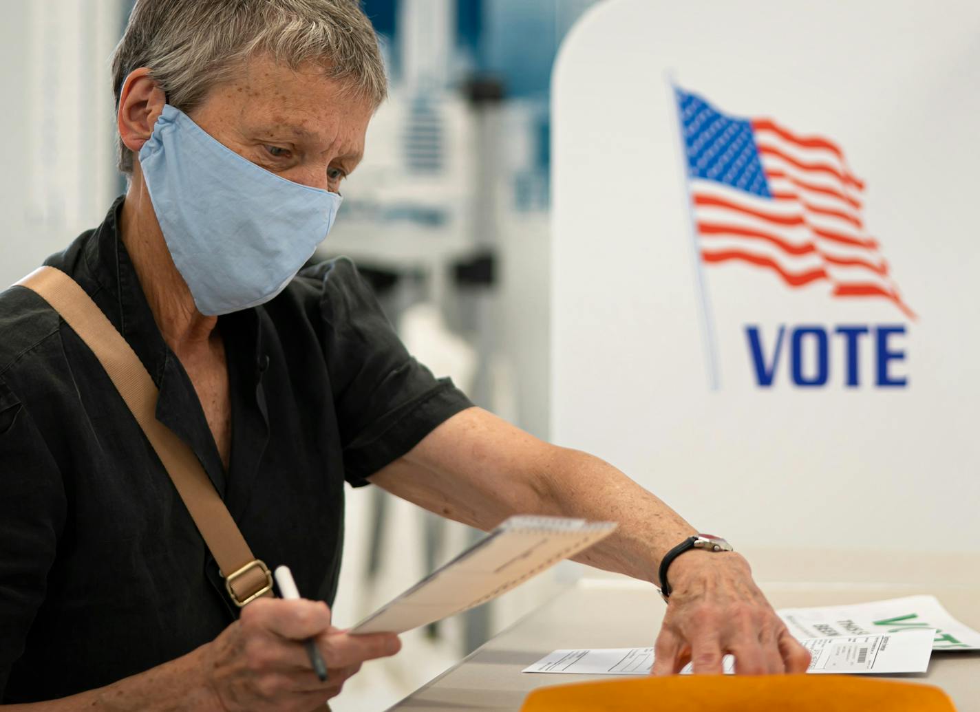 Nancy Gossell voted early in Minneapolis on Wednesday.