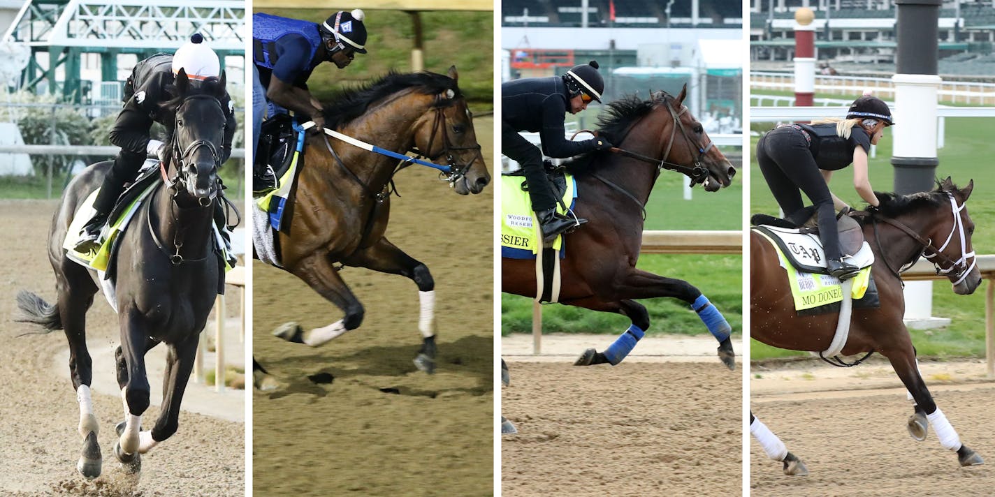 Left to right: Zandon, Epicenter, Messier, and Mo Donegal are the top four morning odds favorites to win the 2022 Kentucky Derby at Churchill Downs.