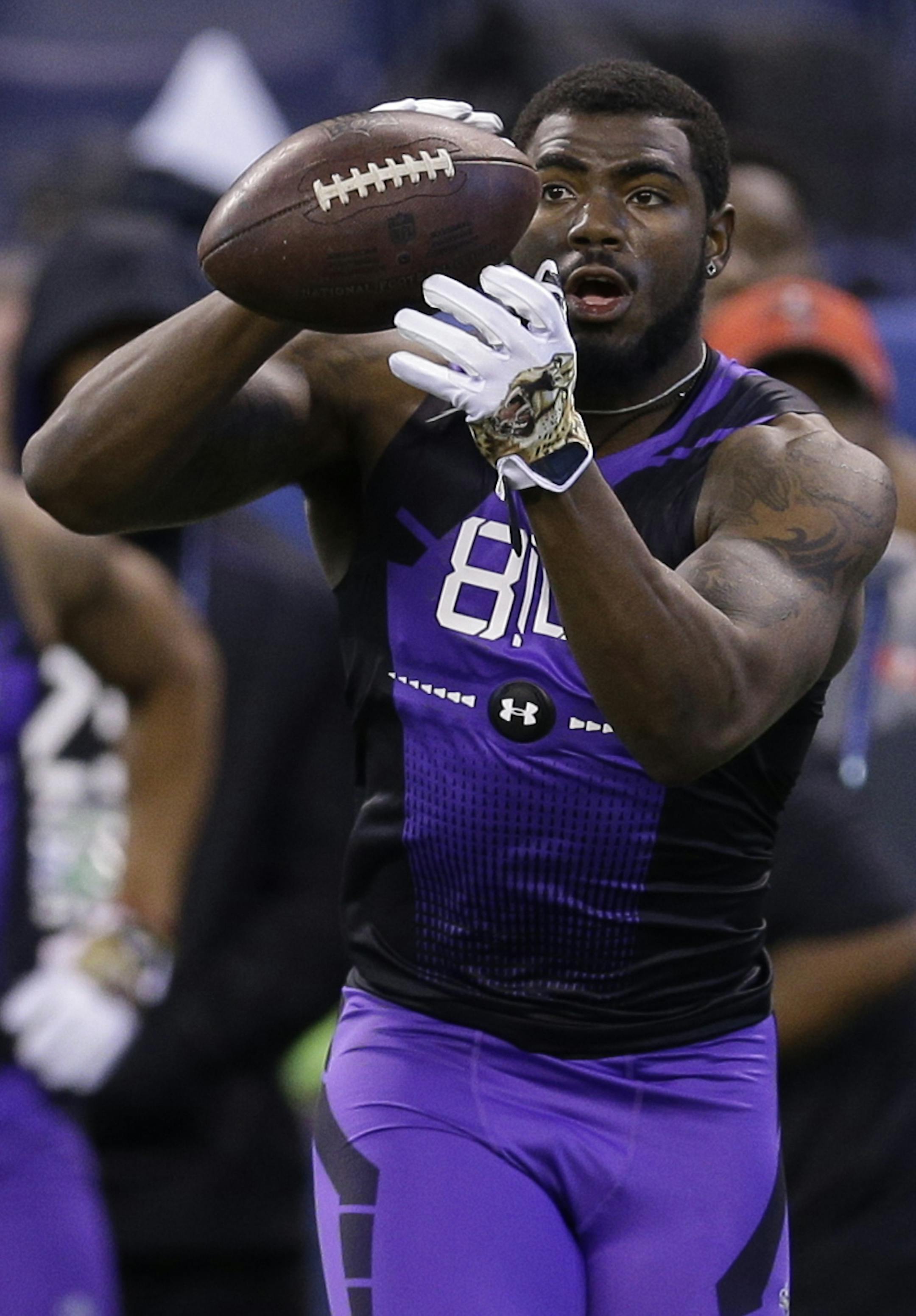 Alabama defensive back Landon Collins runs a drill at the NFL football scouting combine in Indianapolis, Monday, Feb. 23, 2015. (AP Photo/David J. Phillip)