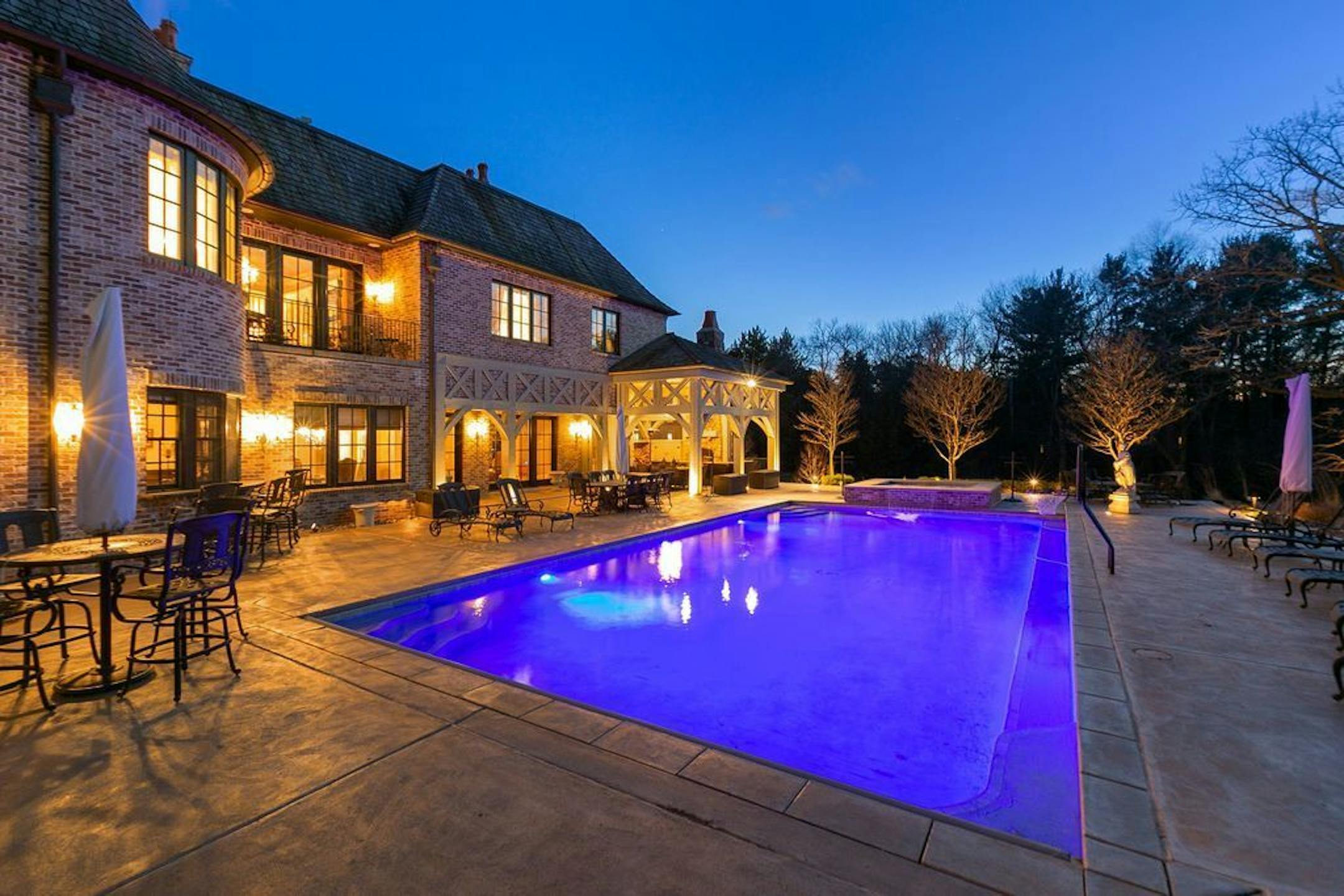 The backyard pool.