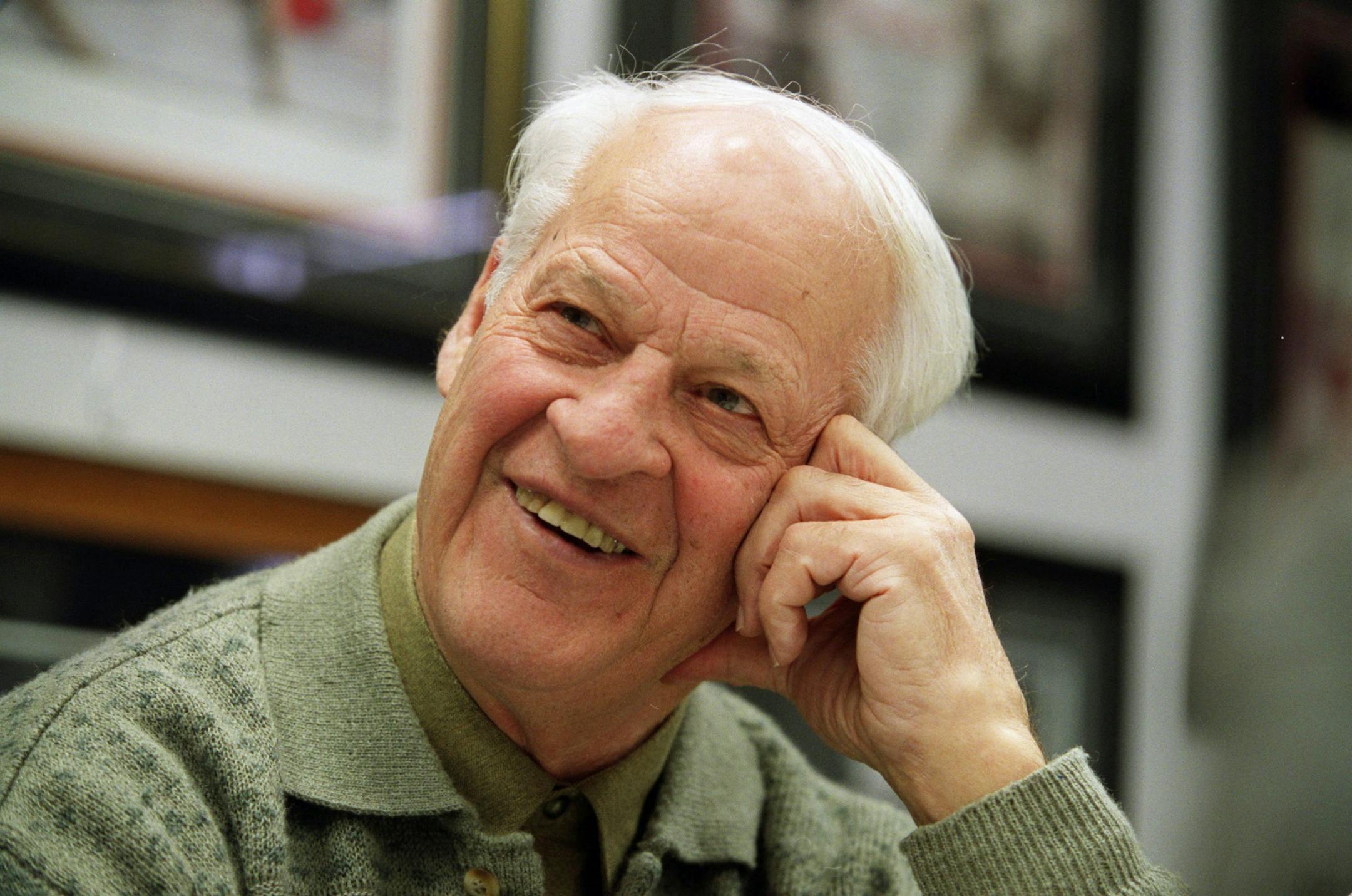 Former Red Wings star Gordie Howe poses for a portrait in his office on March 6, 2003 in Commerce Township, Mich. The hockey legend died on June 10, 2016. He was 88. (Susan Tusa/Detroit Free Press/TNS)