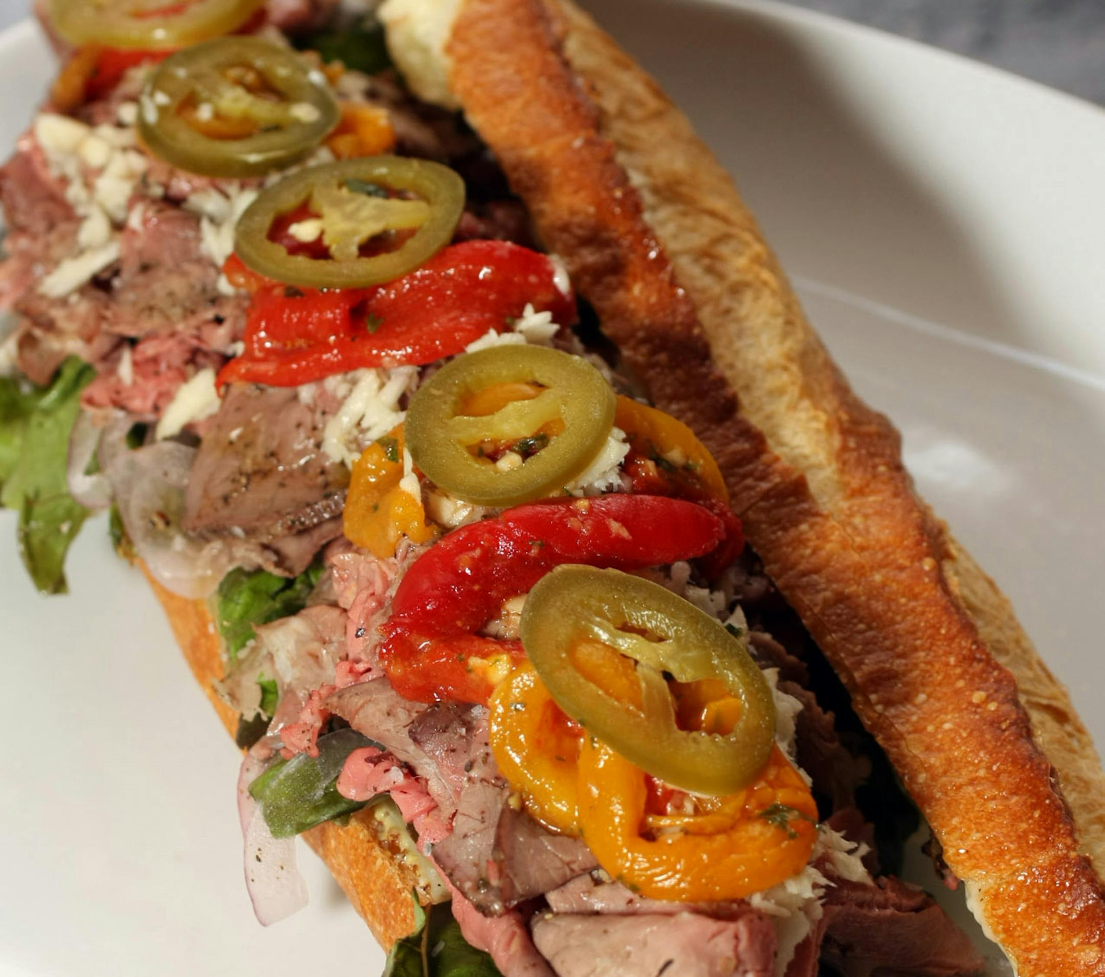 Roast beef sandwich at Clancey's Meats & Fish.