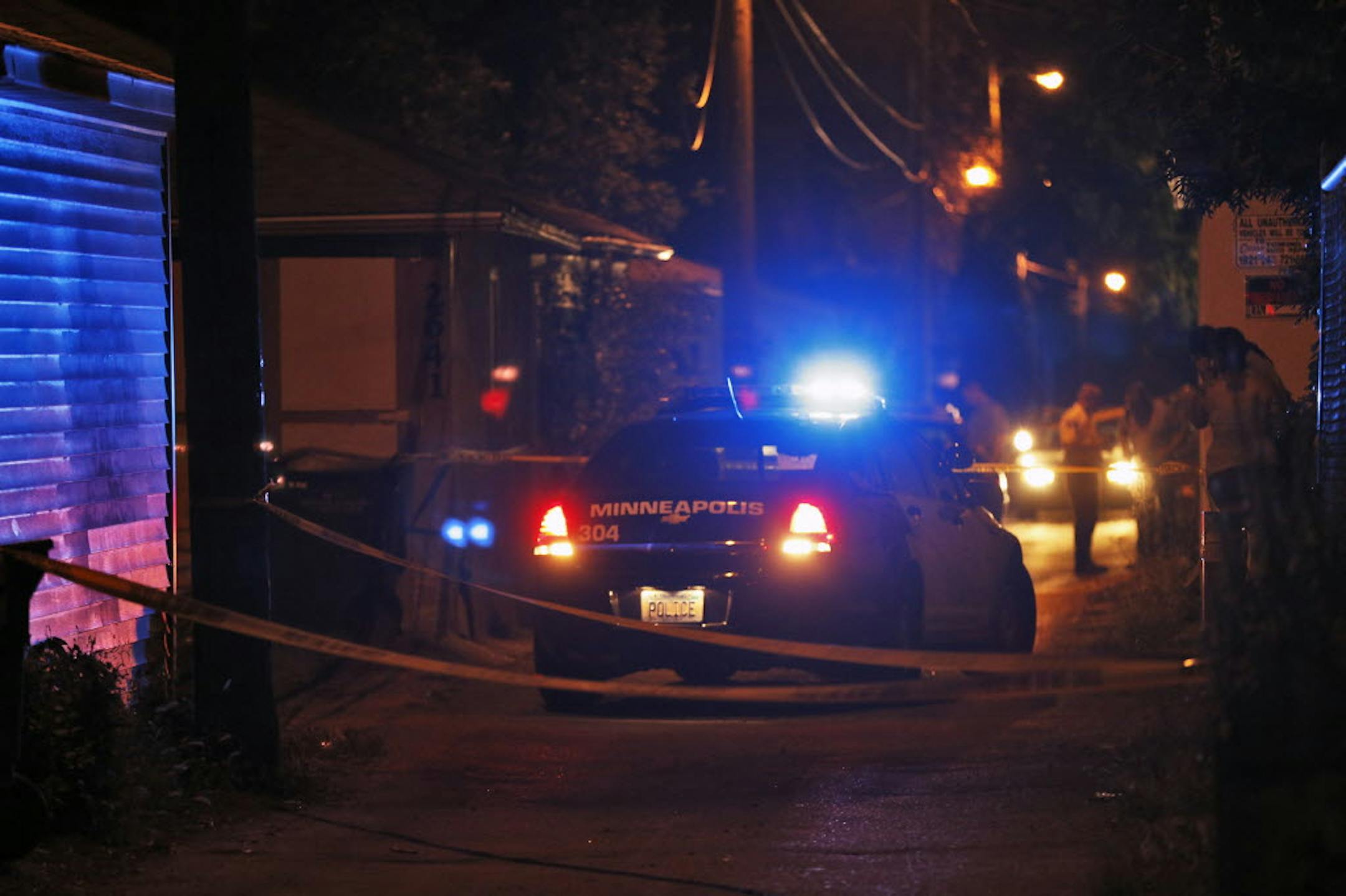 Scene of a shooting Sunday night in an alley between Ceder Ave. and 18 Ave S. and 26th and 27th St. in Minneapolis.