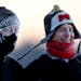 Kelly Richards, left, and Lisa Rippe, wore winter on their faces as they jogged around Lake Harriet in the sub-zero temps Wednesday, Dec. 27, 2017, in