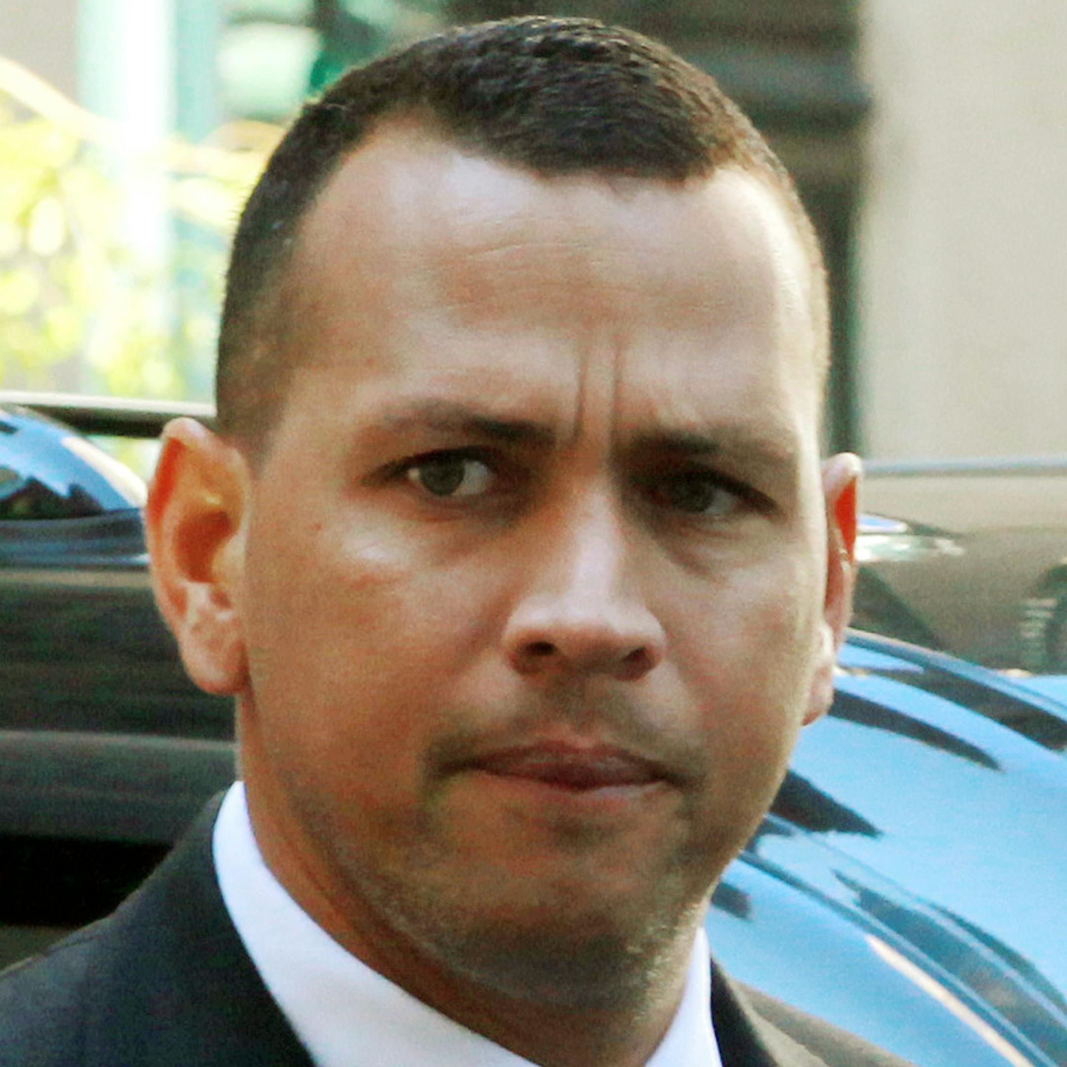 New York Yankees' Alex Rodriguez arrives at the offices of Major League Baseball, Tuesday, Oct. 1, 2013 in New York. The grievance to overturn Rodriguez's 211-game suspension began Monday before arbitrator Fredric Horowitz. (AP Photo/David Karp)