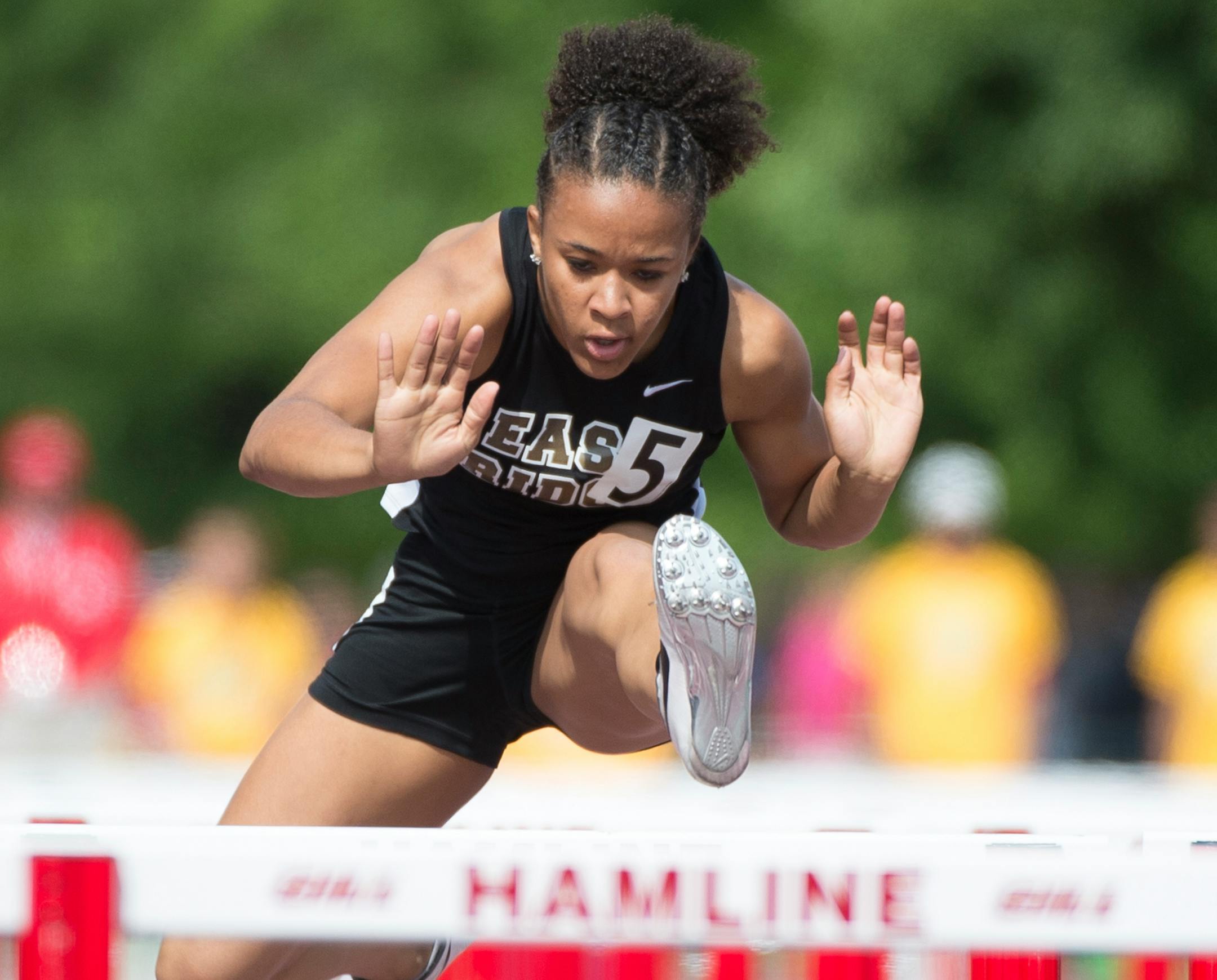 East Ridge’s Karina Joiner won the Class 2A 100-meter hurdle state title with a time of 14.42 seconds earlier this month.