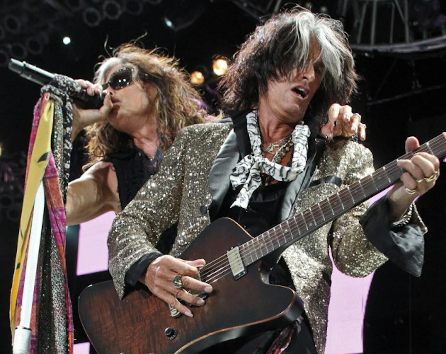 Aerosmith's Steven Tyler and Joe Perry/ Star Tribune photo by Marlin Levison