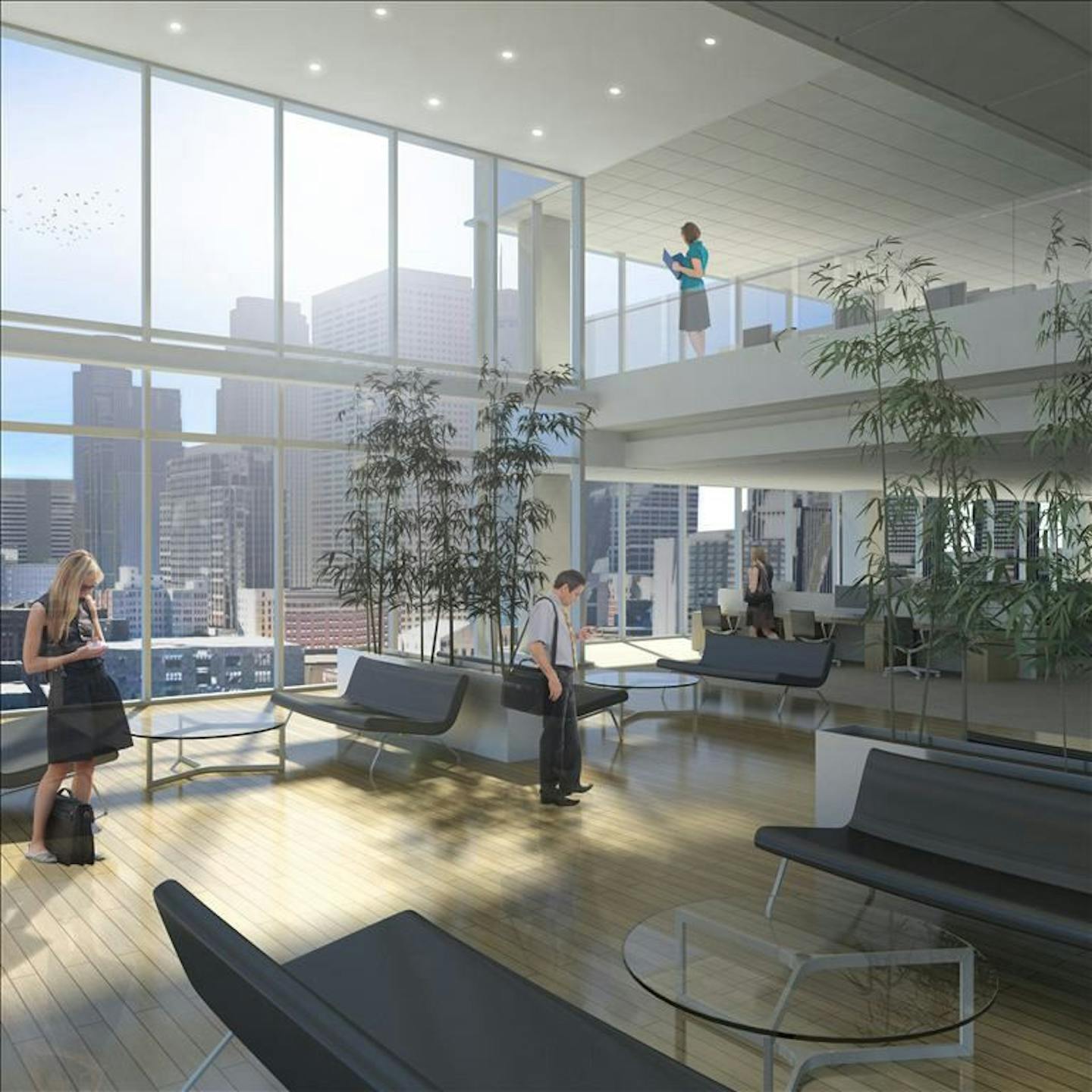 The proposed 350 North Fifth office building includes a two-story atrium.