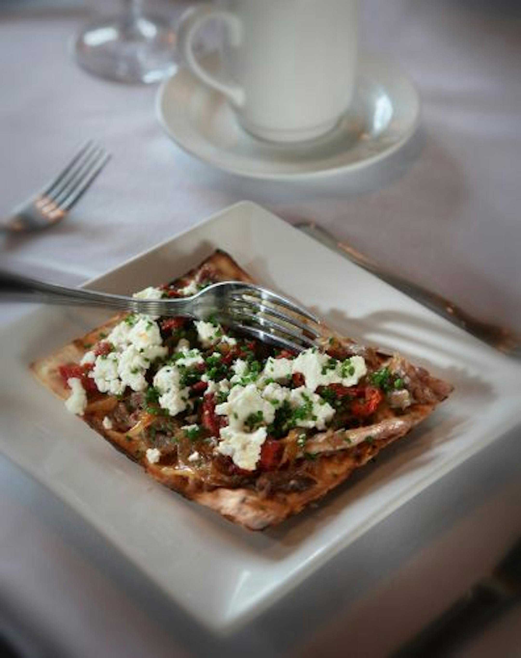 Duck confit flatbread at W.A. Frost