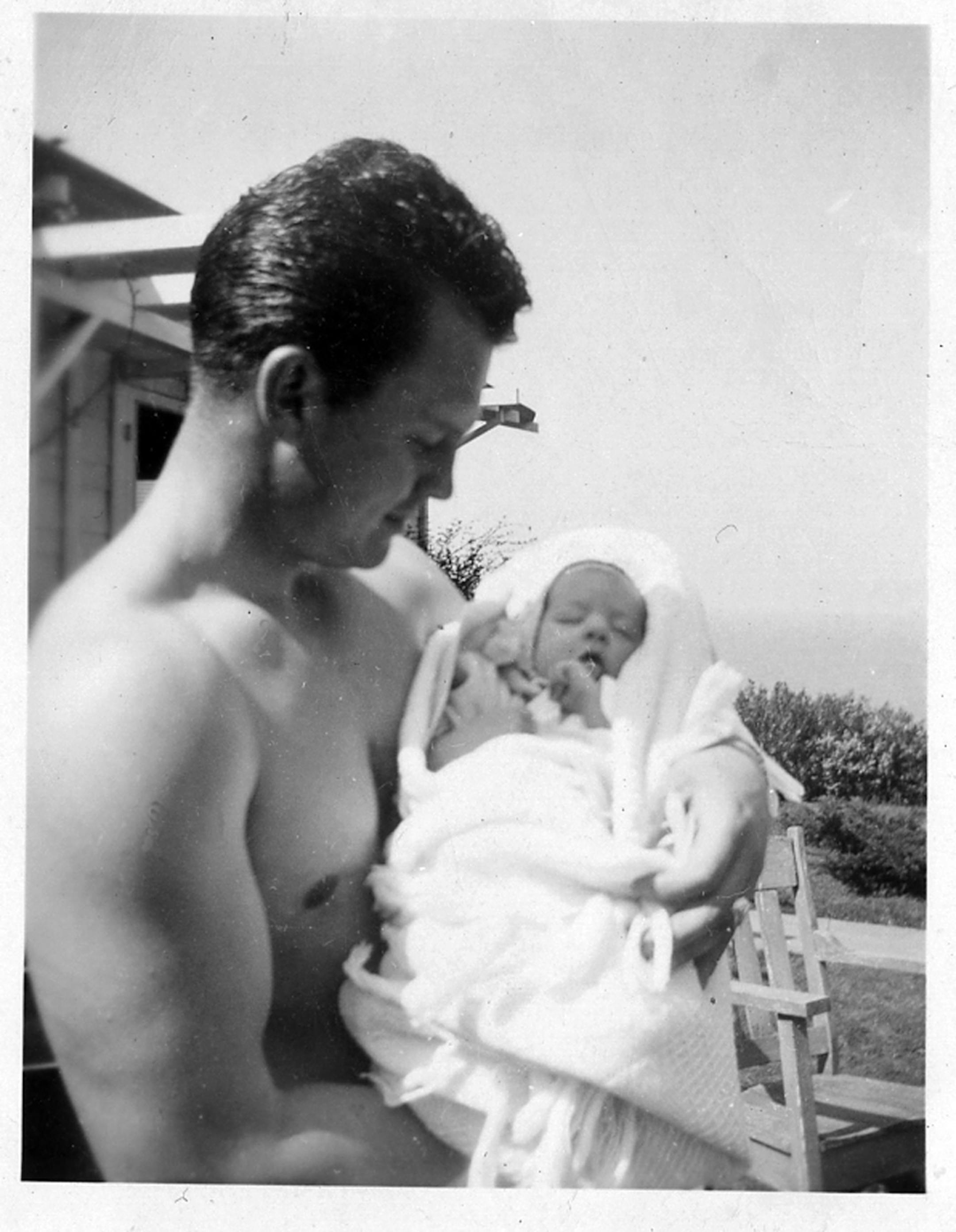 family photo provided by Jayne Olson Chuck Myre, with daughter Jayne Anne