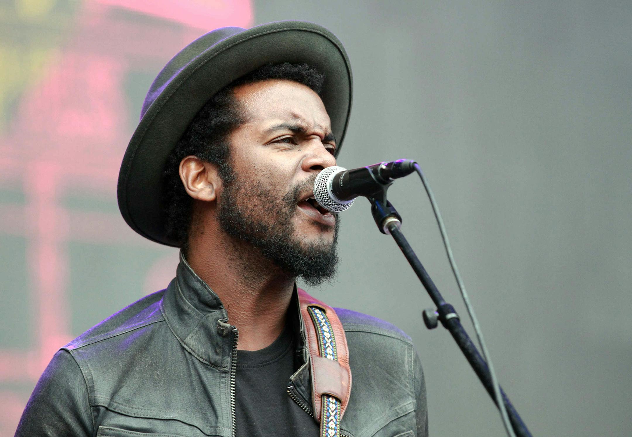 Gary Clark Jr. heads up the church stage at the Basilica Block Party on Friday.