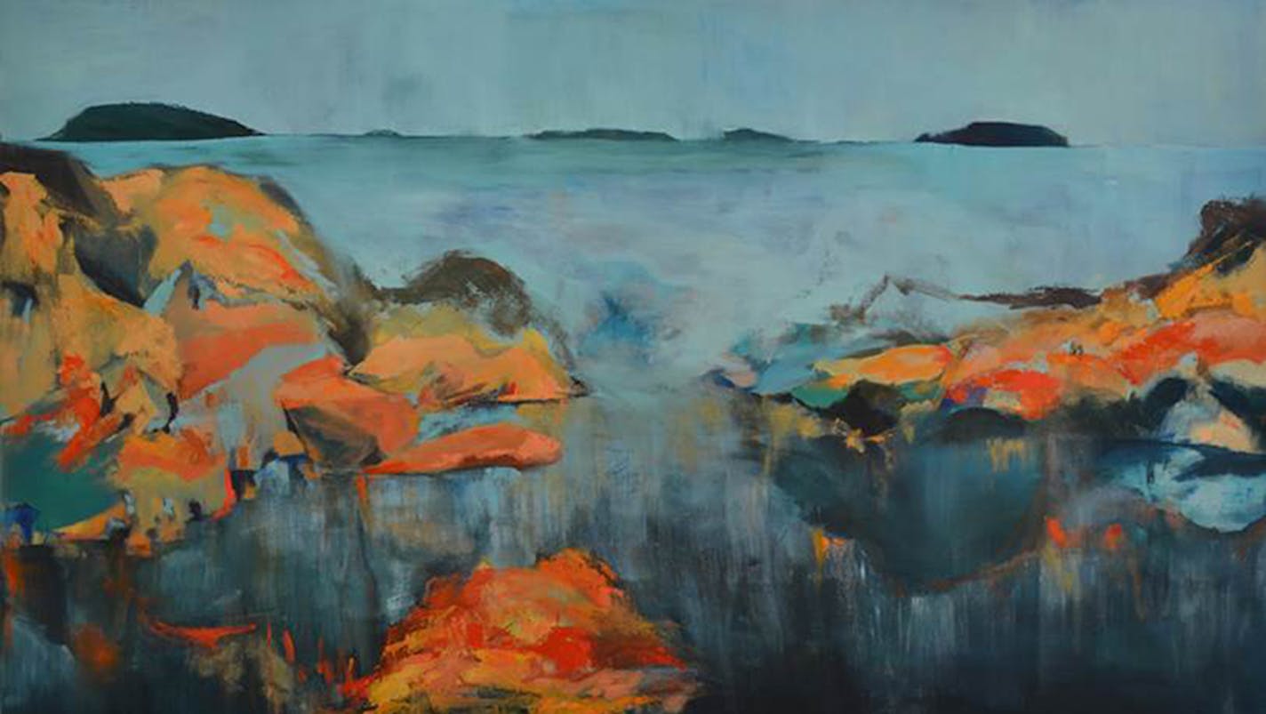 Betsy Byers, Lake Effect, 2015, oil on canvas, 48 x 83 1/4 inches. Provided image.