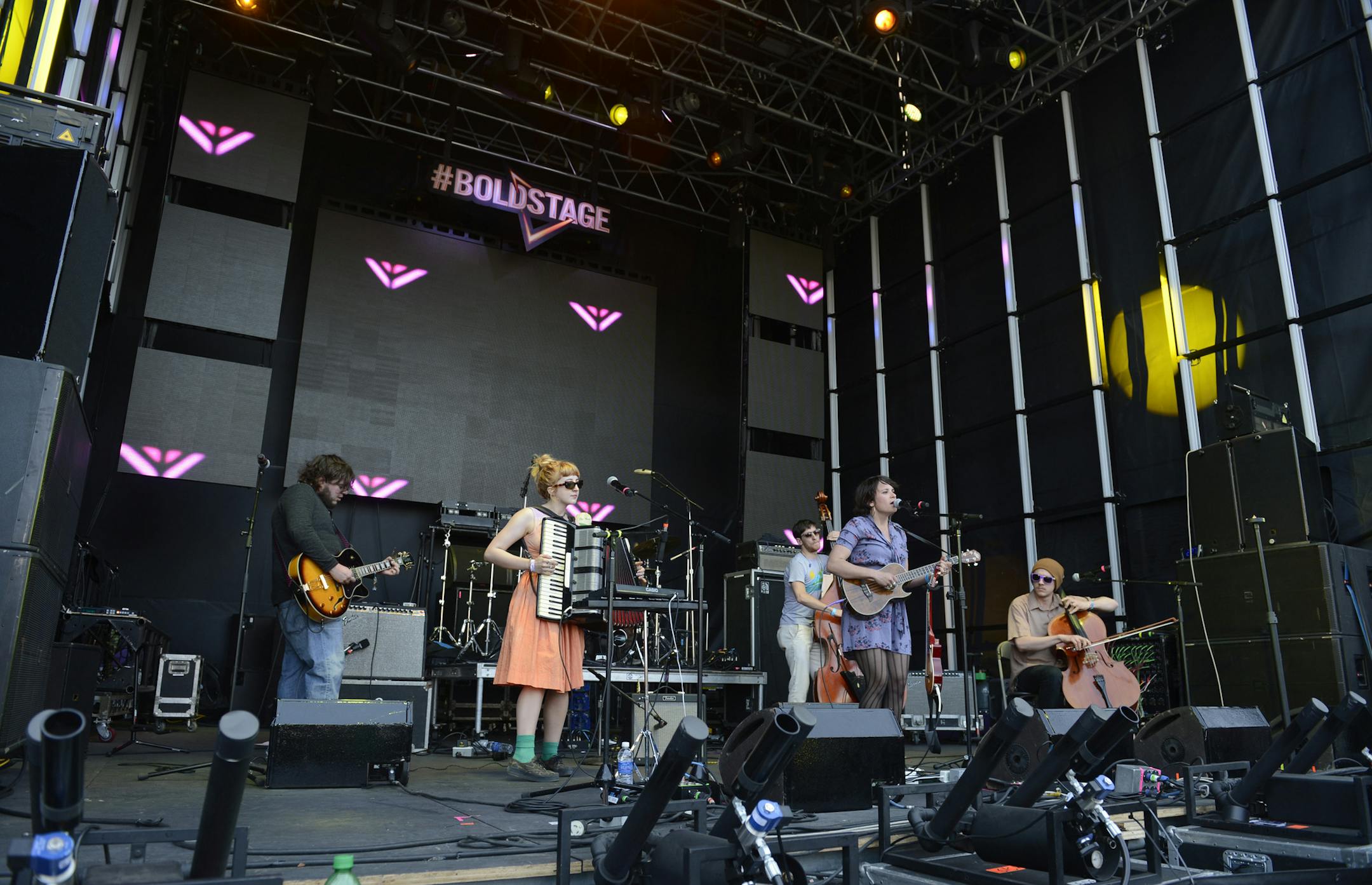 Lucy Michelle & the Velvet Lapelles perform on the Dorito's Stage at the South by Southwest music festival in Austin, Texas, March 16, 2013. &#xa9; Tony Nelson
