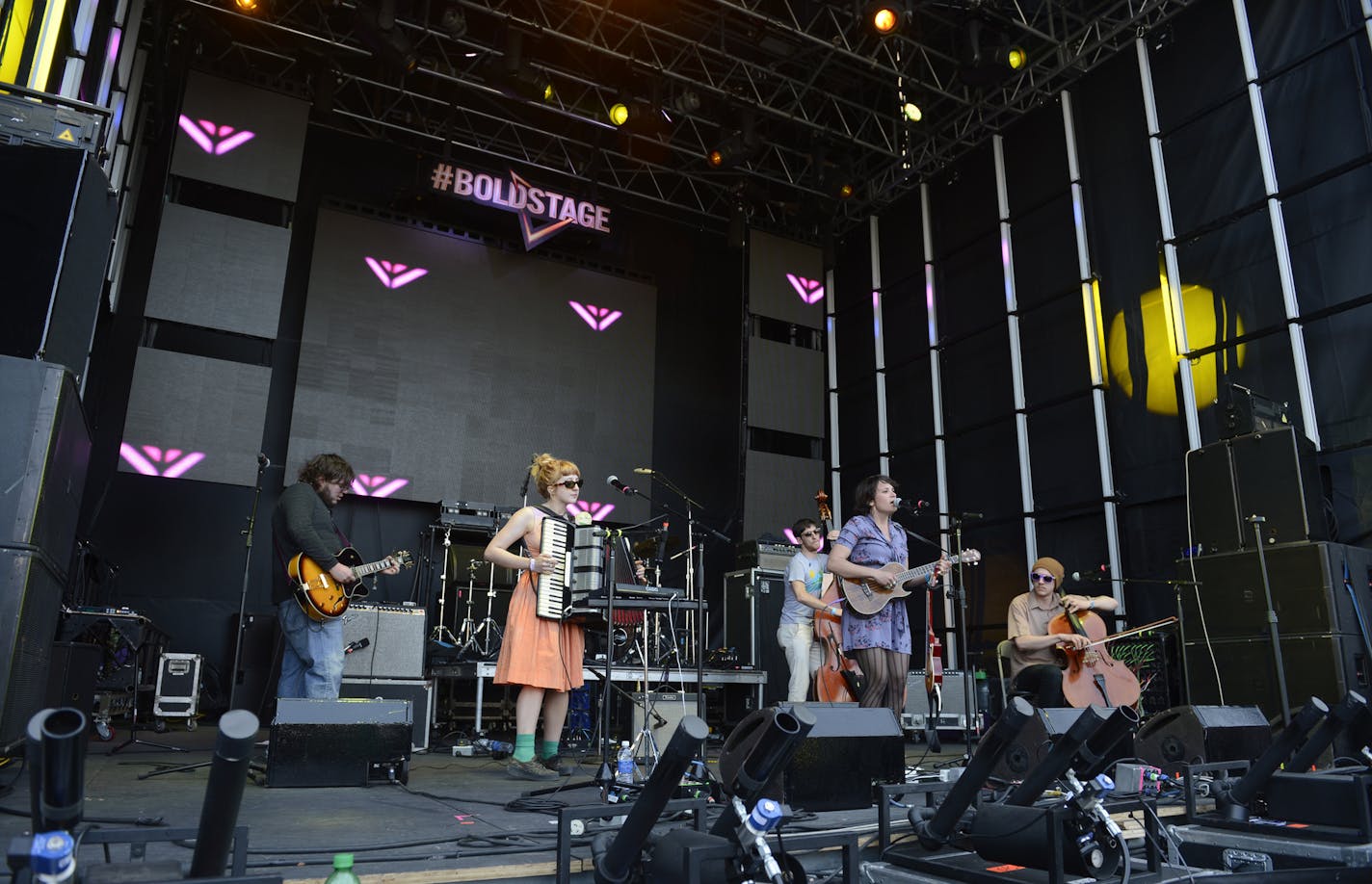 Lucy Michelle & the Velvet Lapelles perform on the Dorito's Stage at the South by Southwest music festival in Austin, Texas, March 16, 2013. &#xa9; Tony Nelson