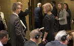 DFL Gov. Mark Dayton on Wednesday appointed Lt. Gov. Tina Smith to the U.S. Senate, where she&#xed;ll replace Sen. Al Franken. Here, Smith leaves the 