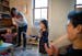 Violists Rebecca Albers, left, and Maiya Papach applauded their 4-year-old daughter as she finished practicing a piece in their St. Paul home this mon