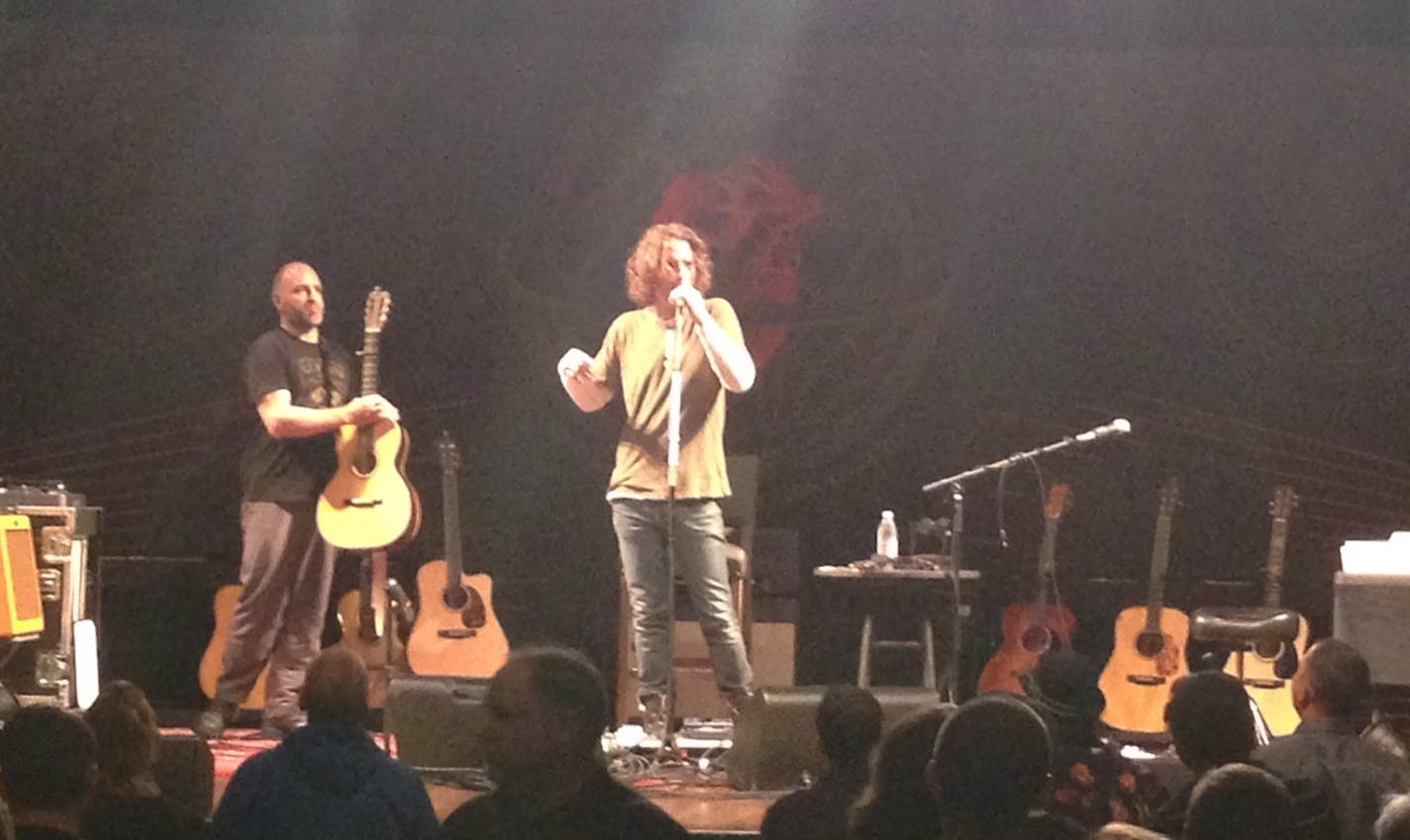 Chris Cornell plugs in for Monday's unplugged set at the State Theatre.