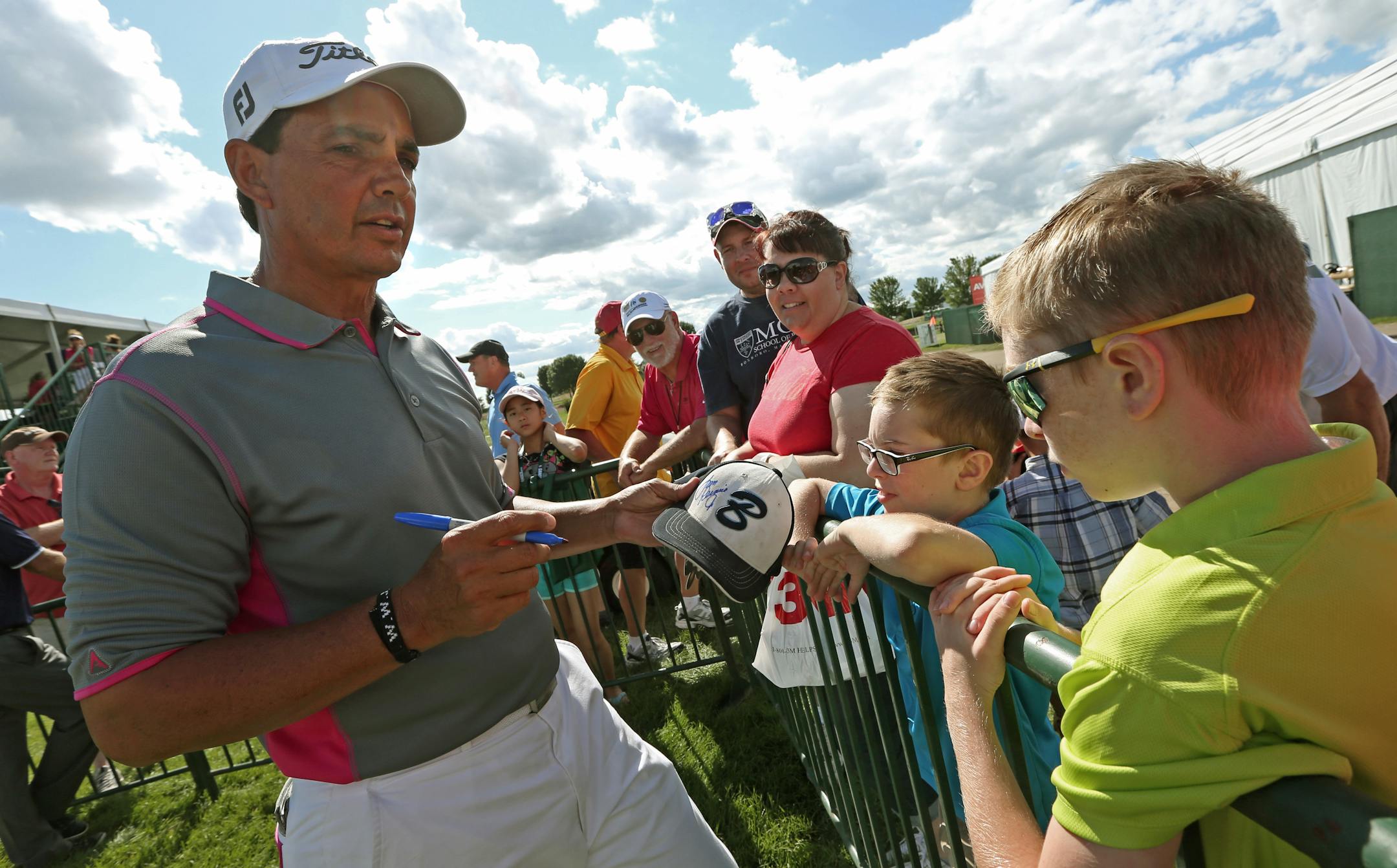 (left) Tom Pernice Jr. signed autographs after finishing the 2nd round at the 3M Championship at the TPC in Blaine, MN., on 8/3/13.] Bruce Bisping/Star Tribune bbisping@startribune.com Tom Pernice Jr./roster
