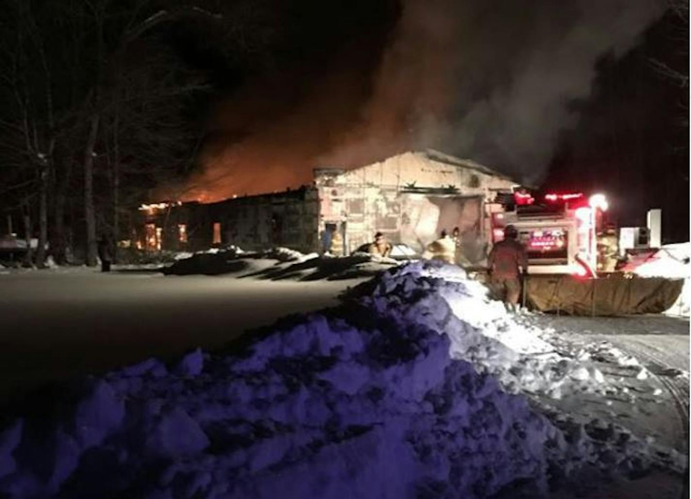 The Waterview Kennels in Stacy, Minn., burned Tuesday morning and 18 dogs were killed.