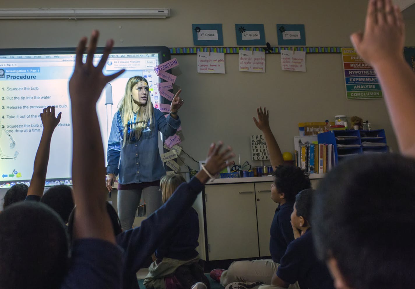 Bethune Elementary School is one of the district's most challenged schools. Over 30 percent of its population is homeless and highly mobile and it has the largest number of inexperienced teachers. But Kristin Shanley has chosen to stay and teach science, despite its many challenges. " I have high expectations of them academically and behaviorally. Shanley said. "I respect them and they respect me. I also put an emphasis on being respectful to their classmates. It has to be like that because we a