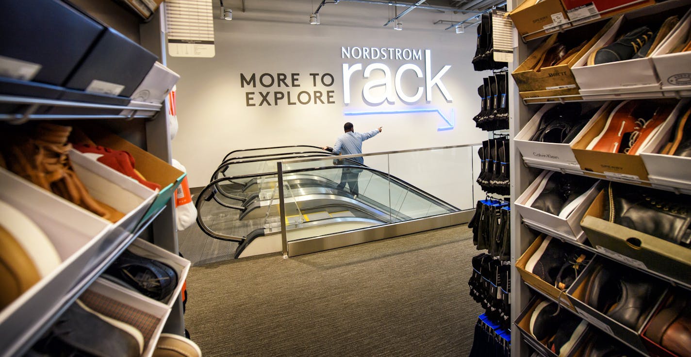 The new two-story Nordstrom Rack opens Thursday in the IDS Center. (GLEN STUBBE/glen.stubbe@startribune.com)