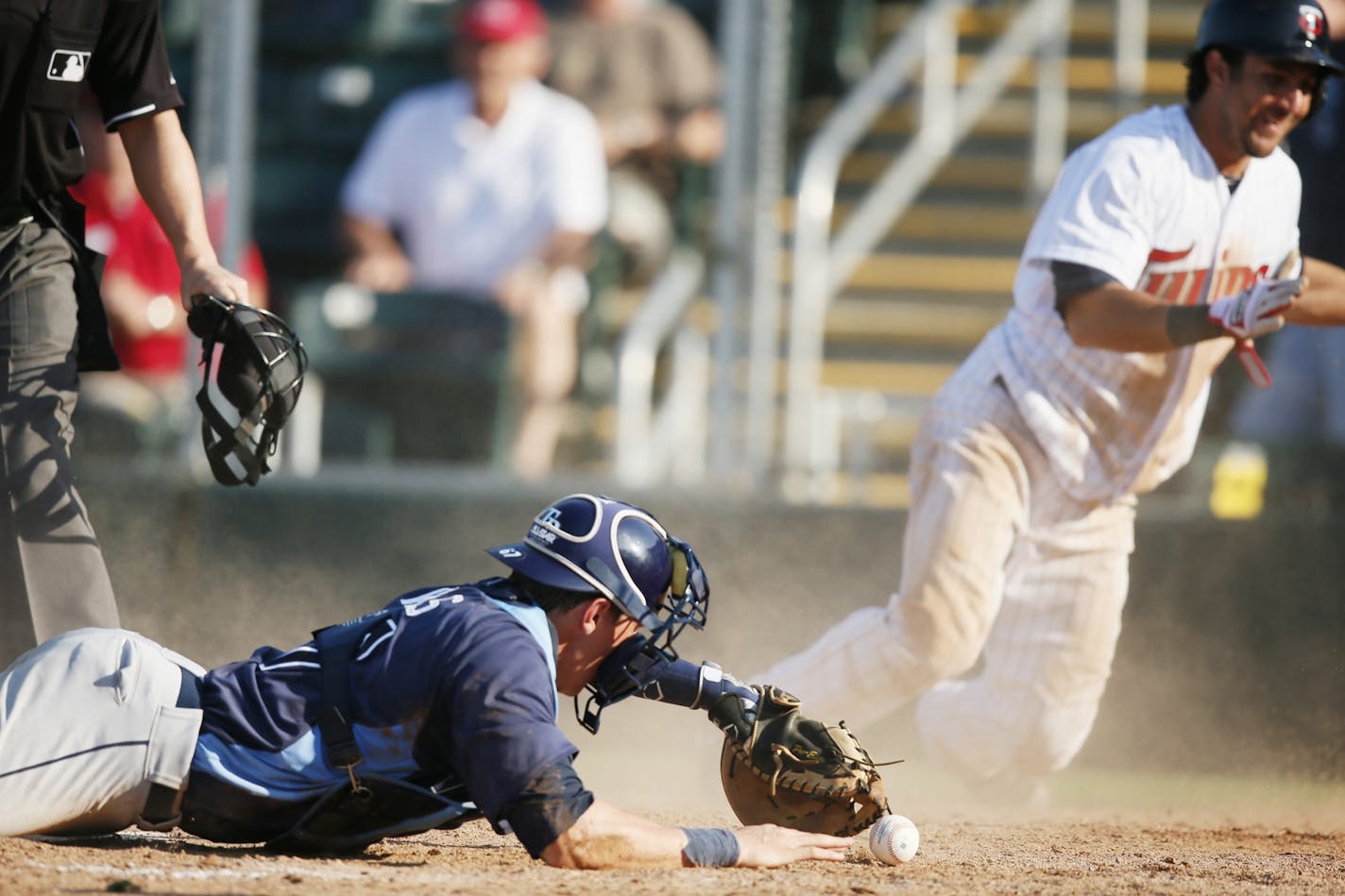 Darin Mastroianni scored during a spring training game against Toronto last year.