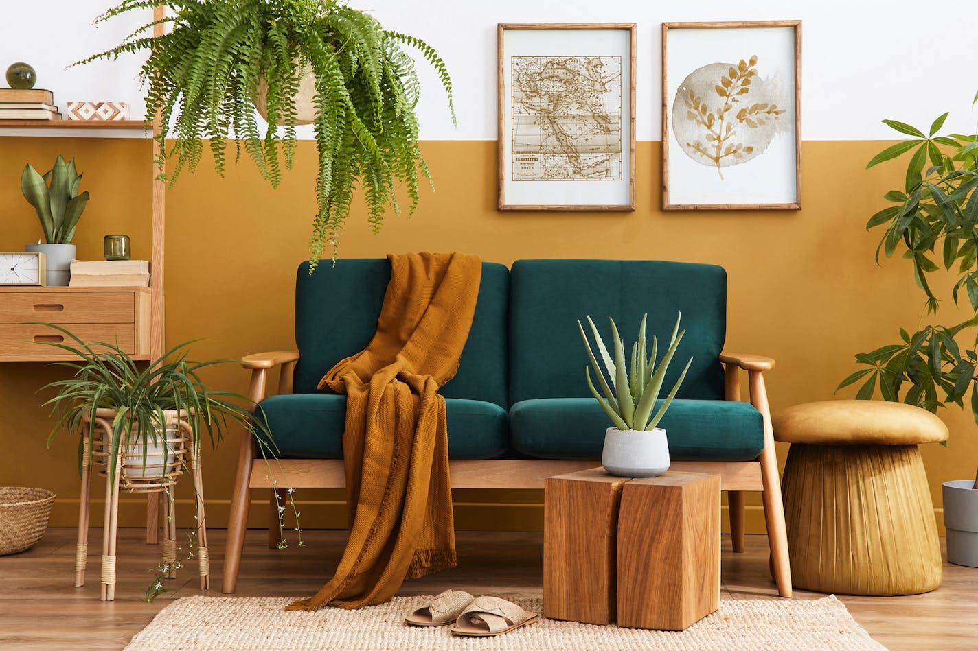 From rattan to velvet, you can embrace '70s home decor trends by sprinkling a few retro accessories here and there. Bits of nature and bright colors are also making a comeback. (Dreamstime/TNS)