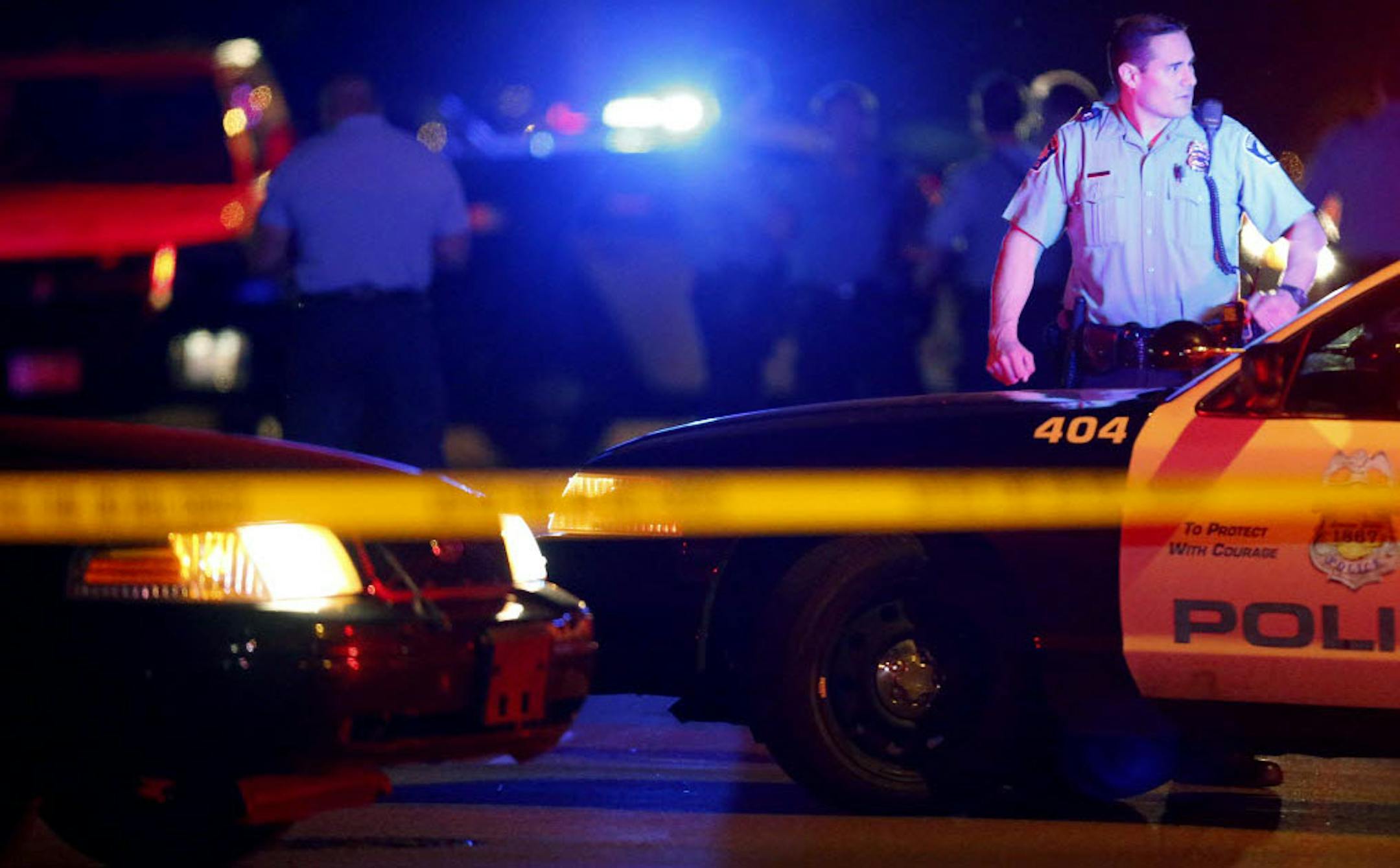 Minneapolis police investigate a shooting at the intersection of North 36 th Ave. and Penn Ave. North on Tuesday night.