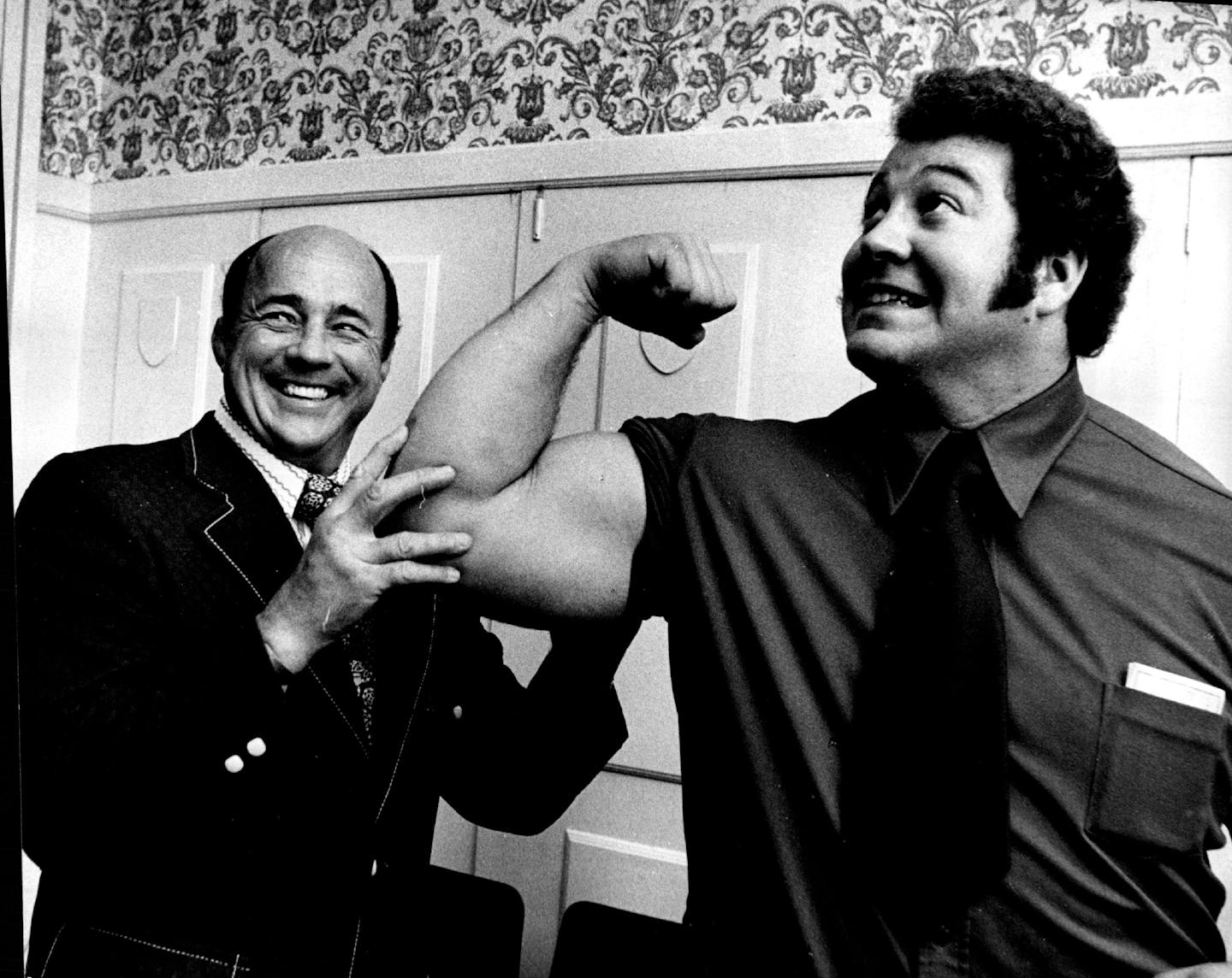 October 6, 1972 Weight lifter turns pro... wrestler Ken Patera, Minneapolis, who won a third-place Olympics medal as a super heavyweight weight lifter, turned a professional wrestler Thursday. With him at a press conference was Verne Gagne (left), who will be his coach. Both criticized U.S. Olympics officials for their "mismanagement" of U.S. athletes at the Olympics. Patera hopes to compete in the next Olympics as a weight lifter, despite becoming a professional wrestler. Powell Krueger, Minnea