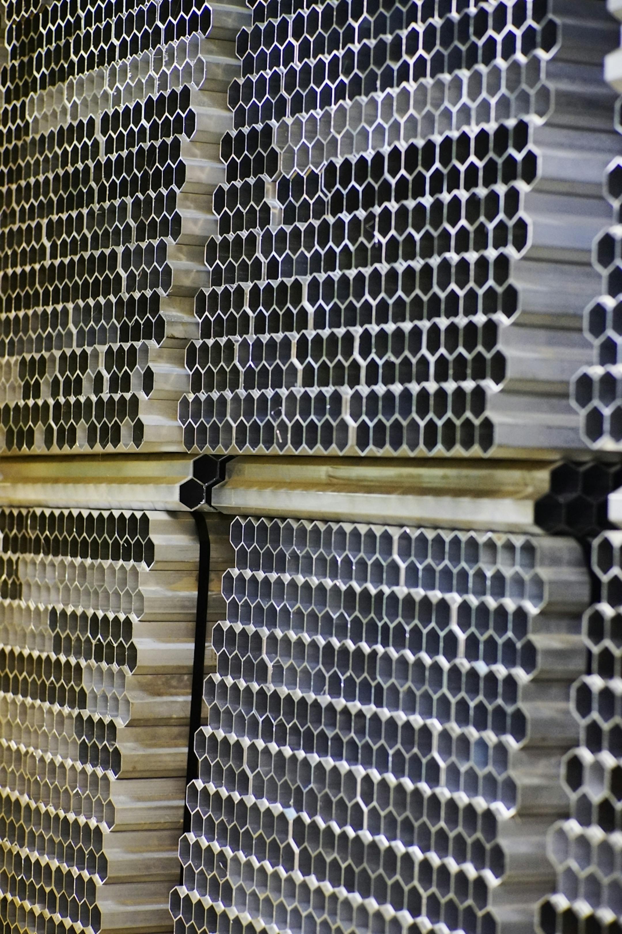 These aluminum tubes used for the walls will be hauled back to the surface and recycled.