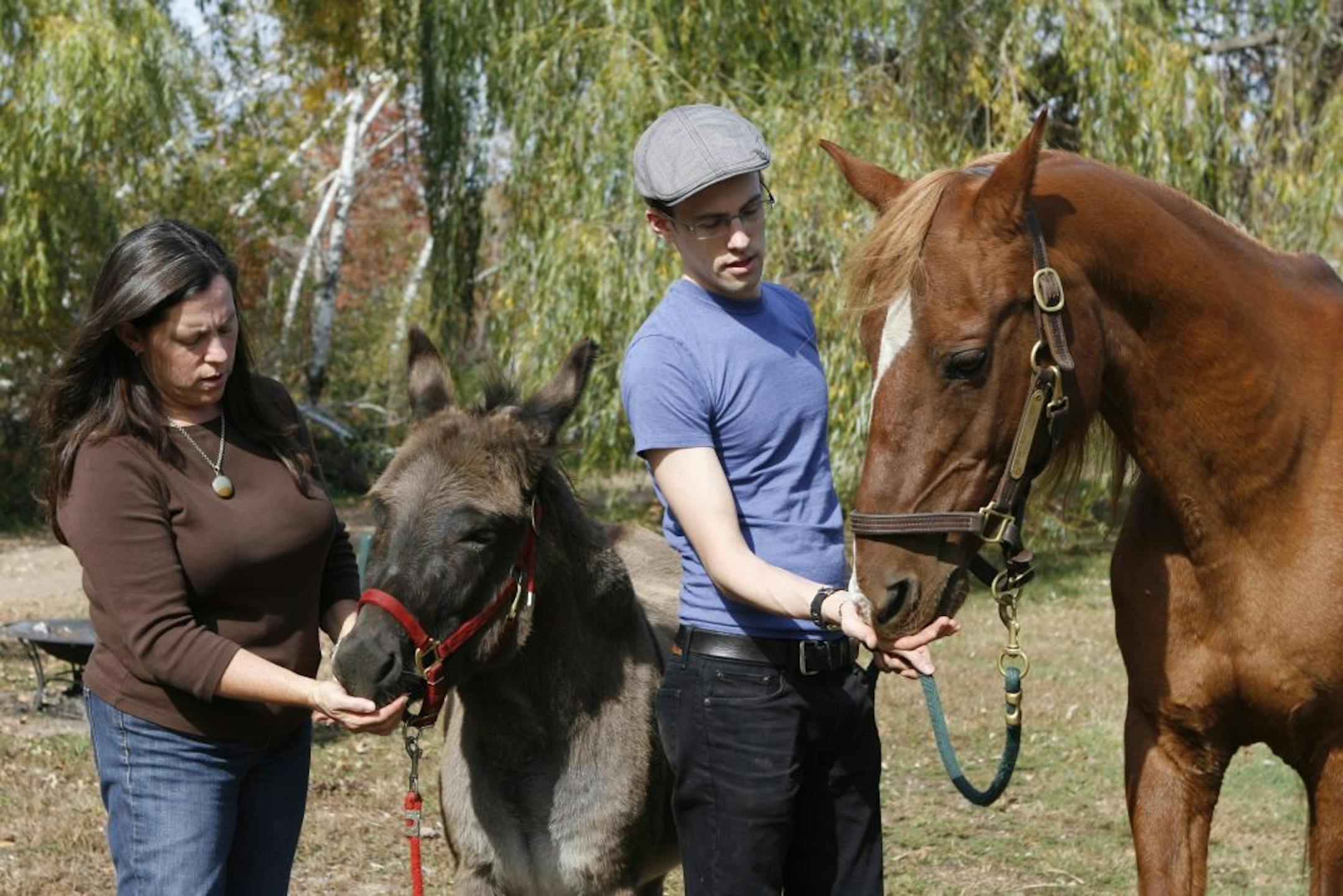 Cindy Hickey spent some time with her son, Shane Bauer, Tuesday at Hickey's home near Pine City, Minn. Bauer and his fiancée, Sarah Shourd, who took this photograph, were visiting for the first time since Bauer was freed from an Iranian prison on Sept. 21.