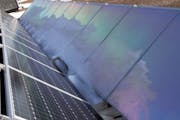 Reflective backs on solar arrays reflected the suns rays. President and Founder of tenKsolar, Dallas Meyer, talked about how how the tenKsolar company