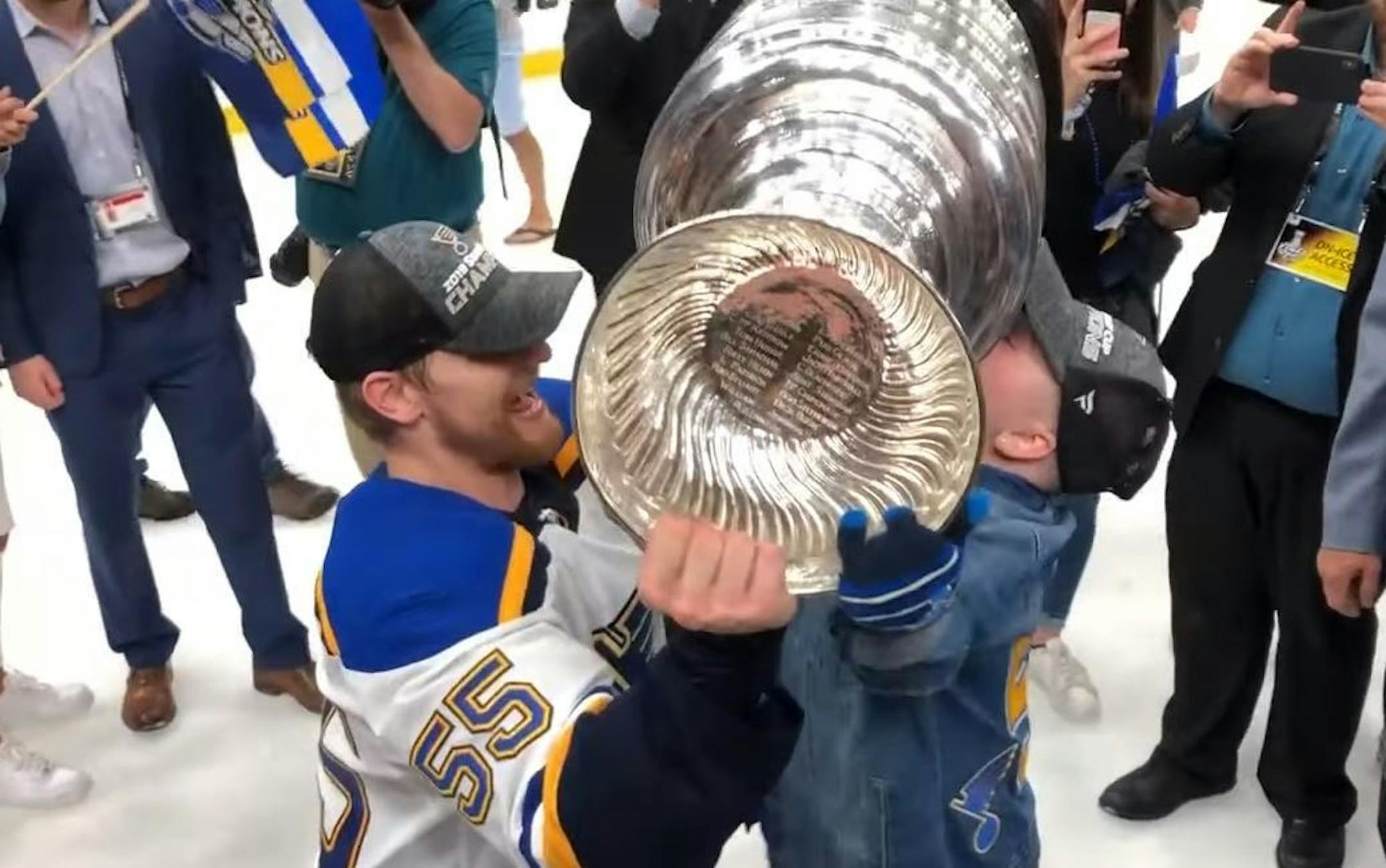 And then this happened. If you had any misgivings about the Blues winning the Stanley Cup, they should have disappeared right here.