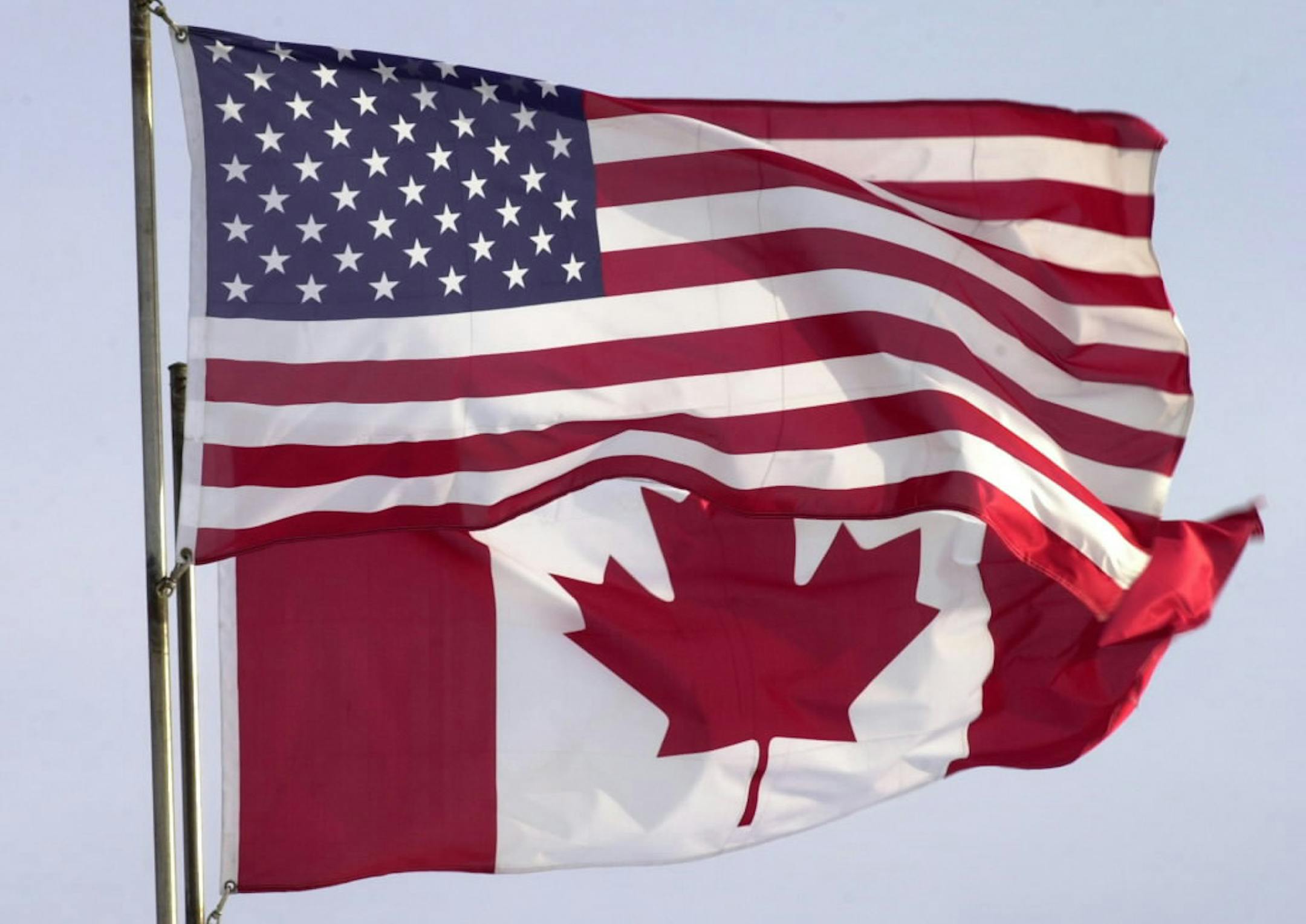 The American and Canadian flags