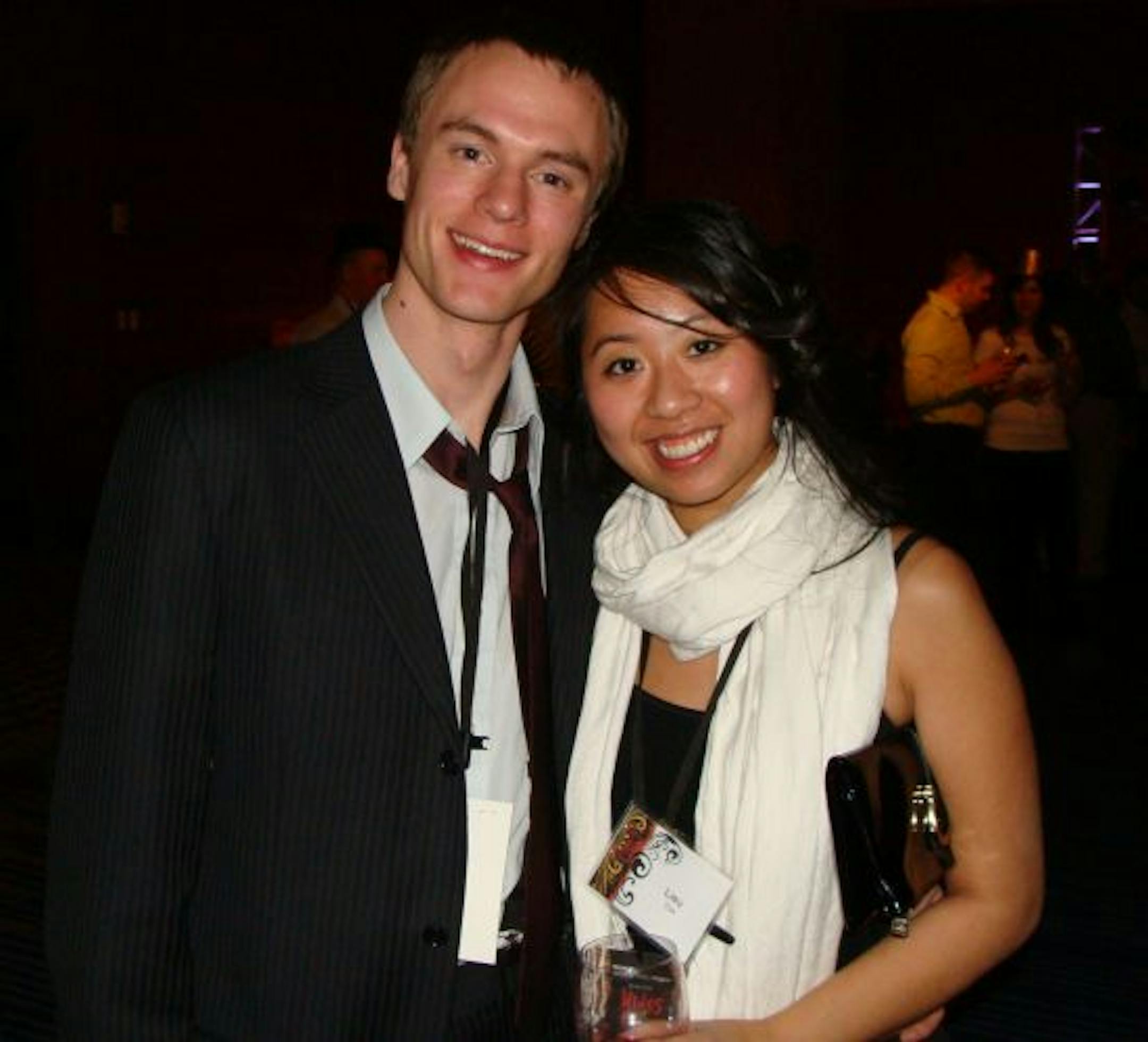 Sara Glassman, sglassman@startribune.com The United Way's Emerging Leaders wine tasting at the Marriott City Center had a French cabaret theme. David Lee and Lieu Van