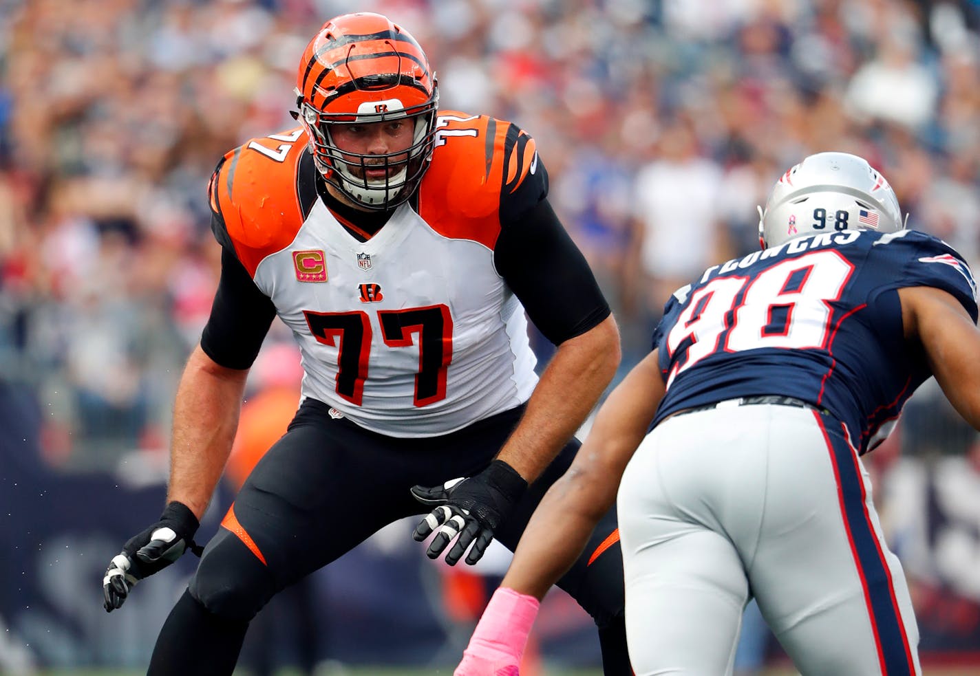 The top left tackle on the open market will be Andrew Whitworth (77), as long as the Cincinnati Bengals don't re-sign him before 3 p.m. Thursday, when free agency officially starts after the NFL's two-day negotiation period.