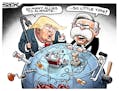 Sack cartoon: Global warming, Trump/Bolton-style