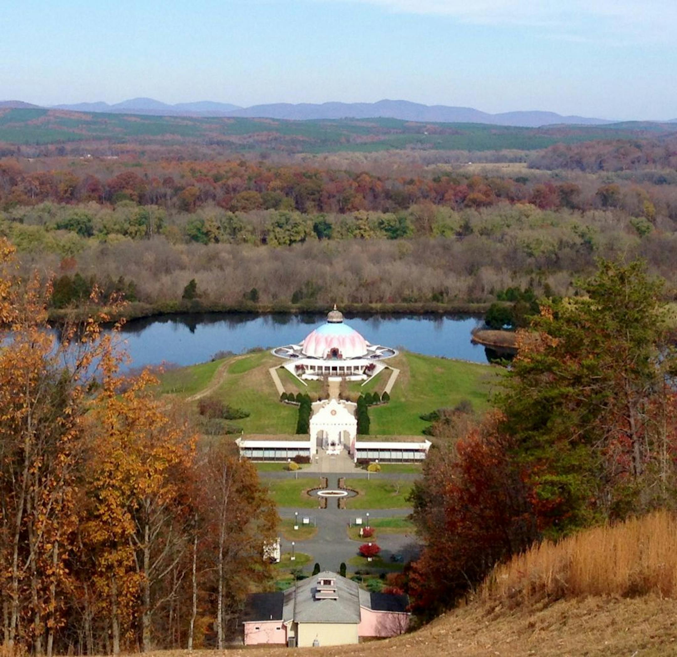 Against a backdrop of the Blue Ridge Mountains, the Lord Shiva Nataraja Shrine is the Yogaville analog to Monticello.