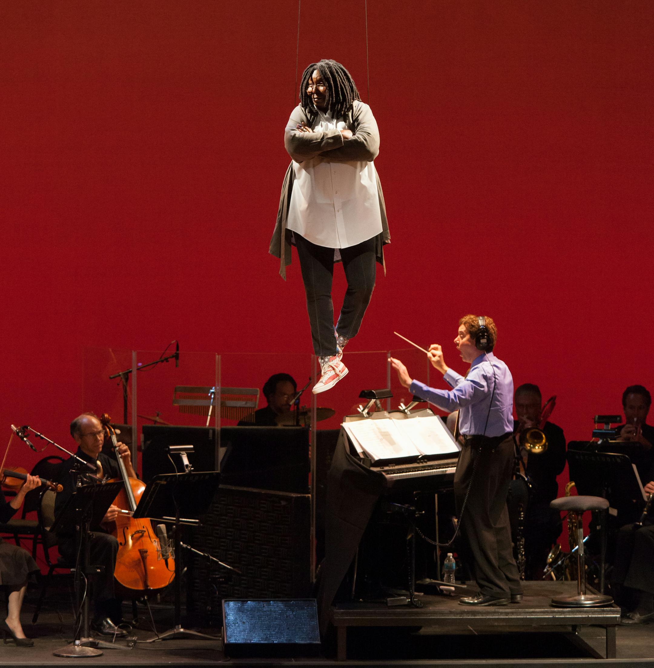 Whoopi Goldberg in BEHOLD: A Gala Performance, by Mark Benninghofen. Directed by Peter Flynn, musical direction/arrangements by Andrew Cooke, choreography by Brian Sostek, set design by Michael Hoover, costume design by Christine A. Richardson, lighting design by Tom Mays, sound design by Scott W. Edwards. June 22, 2013 on the Wurtele Thrust Stage at the Guthrie Theater, Minneapolis. Photo by Heidi Bohnenkamp.