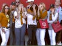 European team&#xed;s wives reacted after a missed putt by Lee Westwood on the on the 18th hole during the afternoon foursomes on Saturday. Danny Wille