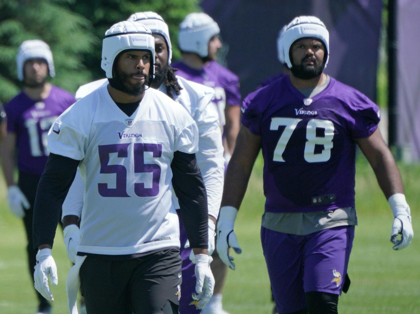 Vikings began OTA's at TCO Performance Center. Anthony Barr and Dakota Dozier.