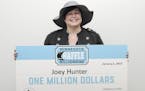 Joey Hunter claimed her $1 million lottery prize last week.