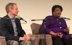 Photo by Ryan Faircloth: Democrat Stacey Abrams talked about voter suppression with Minnesota Secretary of State Steve Simon during a panel discussion