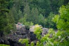 A group of visitors to Jay Cooke State Park in Carlton, Minn., found a great perch above the St. Louis River.