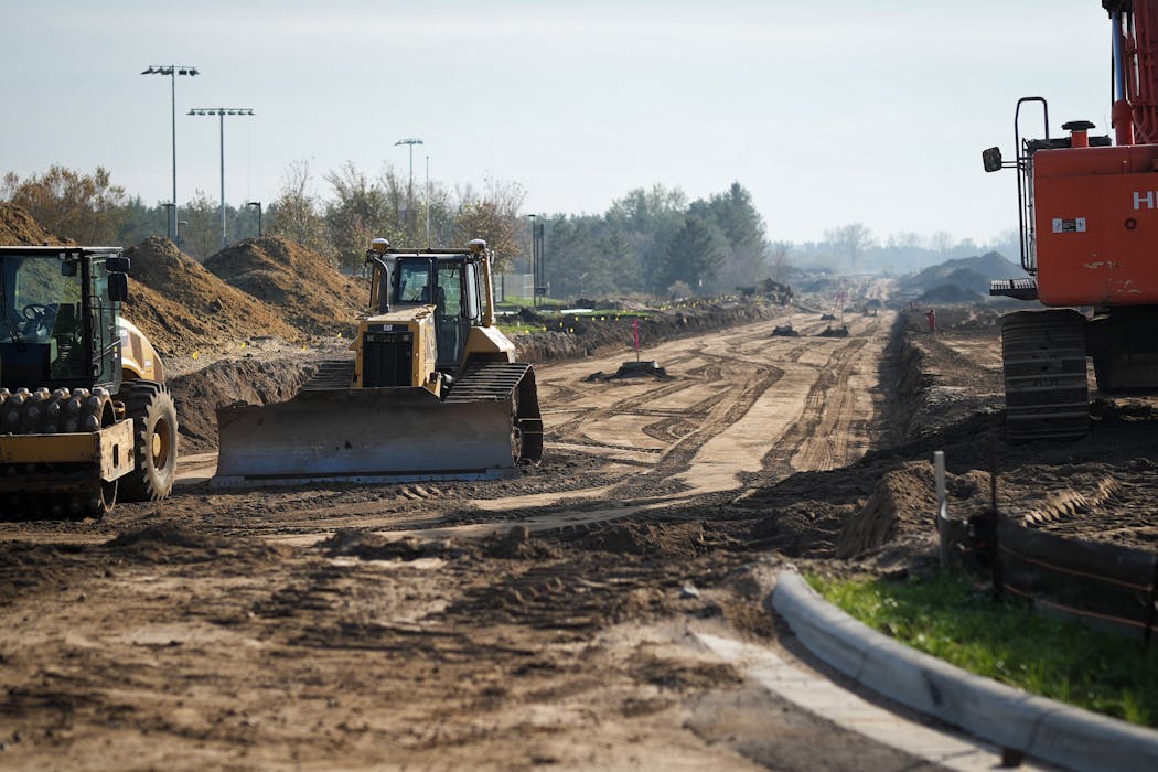 An extension of Akron Avenue was underway Friday in Rosemount.