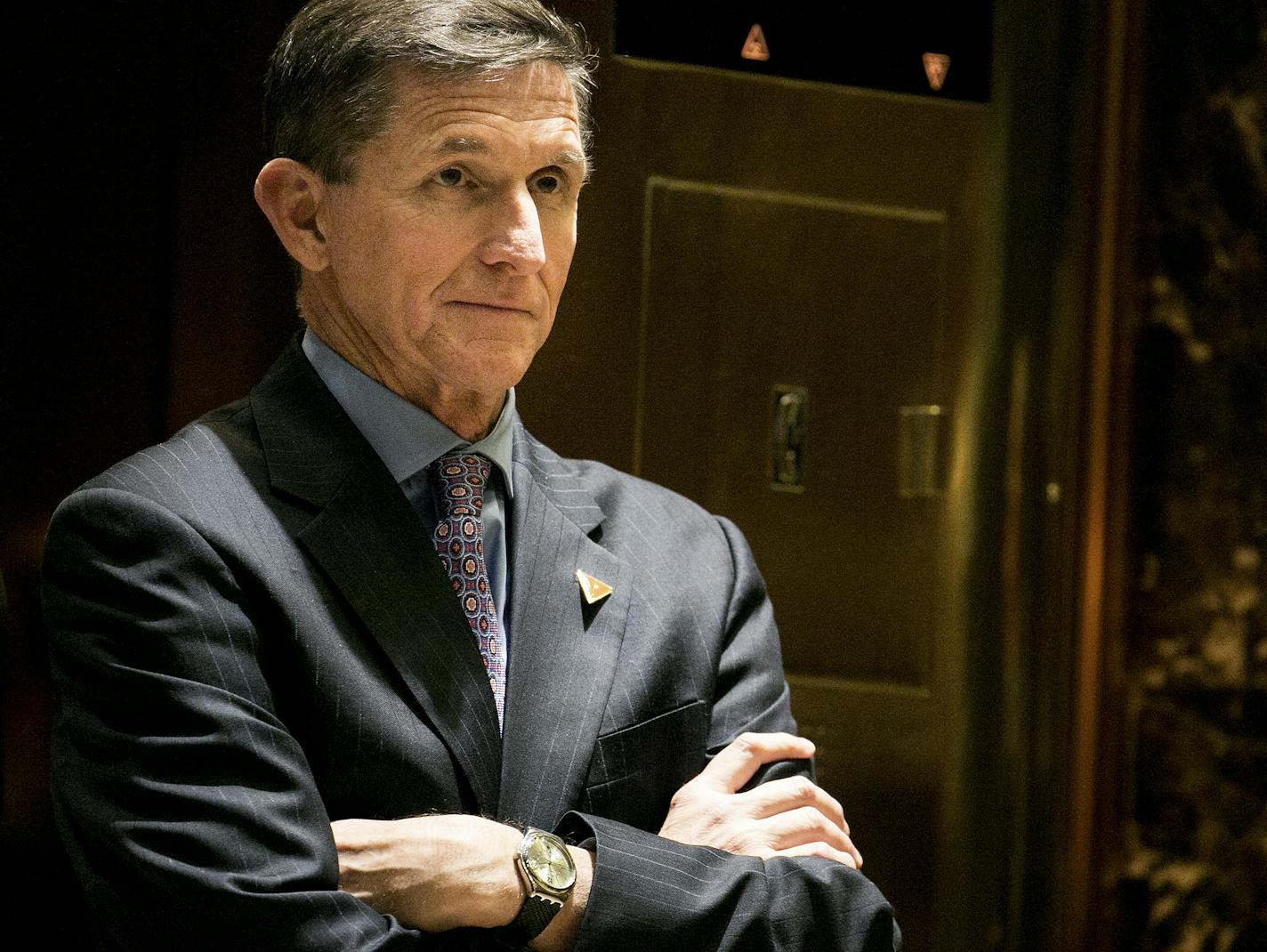 FILE &#xf3; Michael Flynn at Trump Tower in New York, Dec. 12, 2016. Flynn, Trump&#xed;s first national security adviser, acted as a foreign agent representing the interests of Turkey&#xed;s government in exchange for more than $500,000 during last year&#xed;s campaign even as he was advising Trump, according to disclosure forms filed in March. (Sam Hodgson/The New York Times)